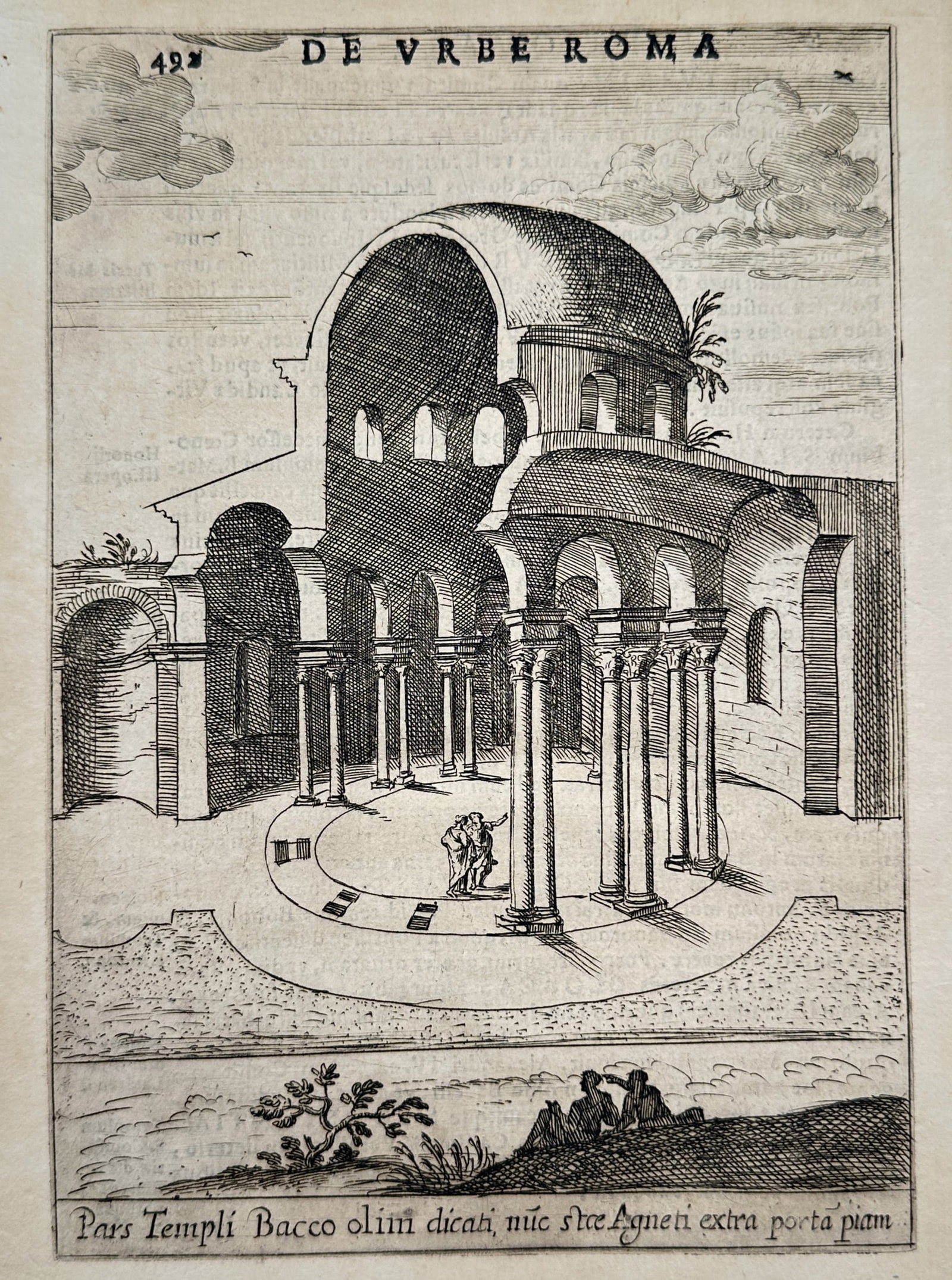 Alessandro Donati (1584–1640) – Temple of Bacchus – Engraving (1639) (1 of 2)