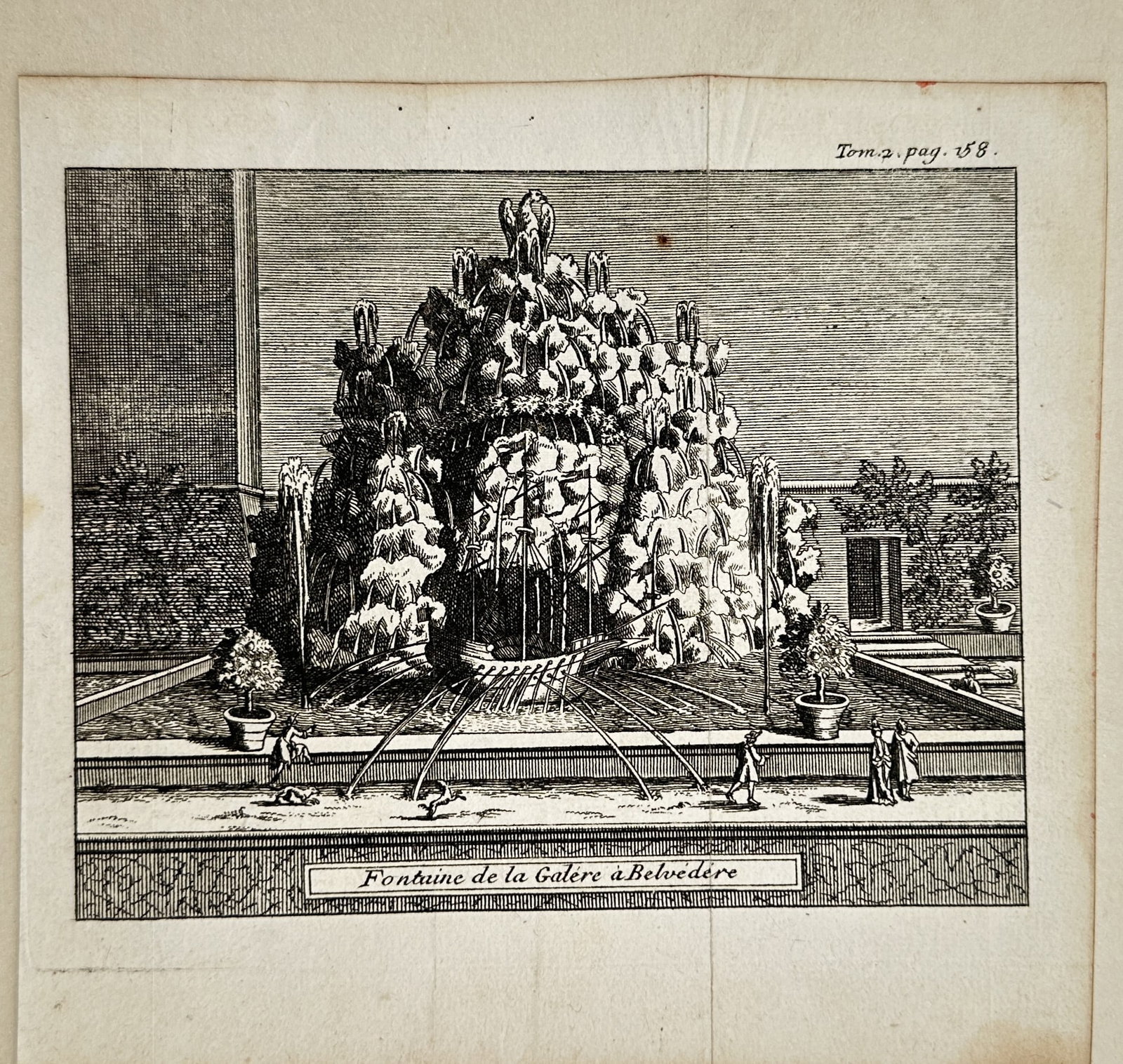 Alexandre de Rogissart – Fountain of the Galley at the Belvedere – Engraving (1706) (1 of 2)