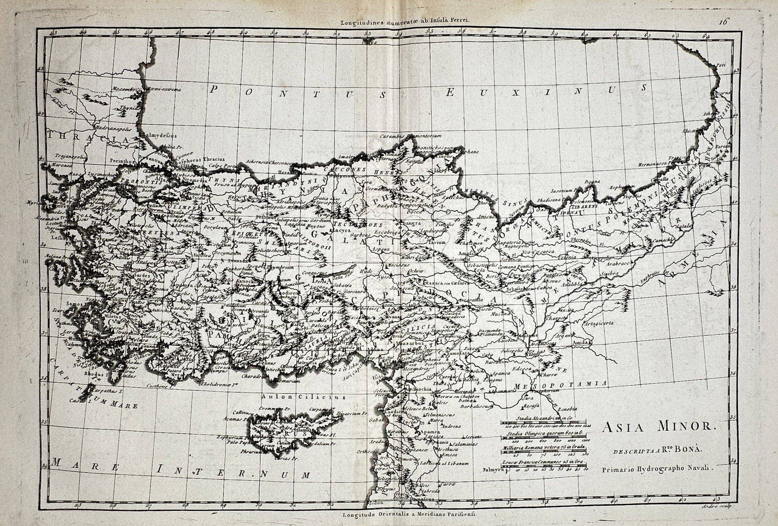 Rigobert Bonne (1727–1794) – Map of Asia Minor – Engraving (circa 1780) (1 of 2)