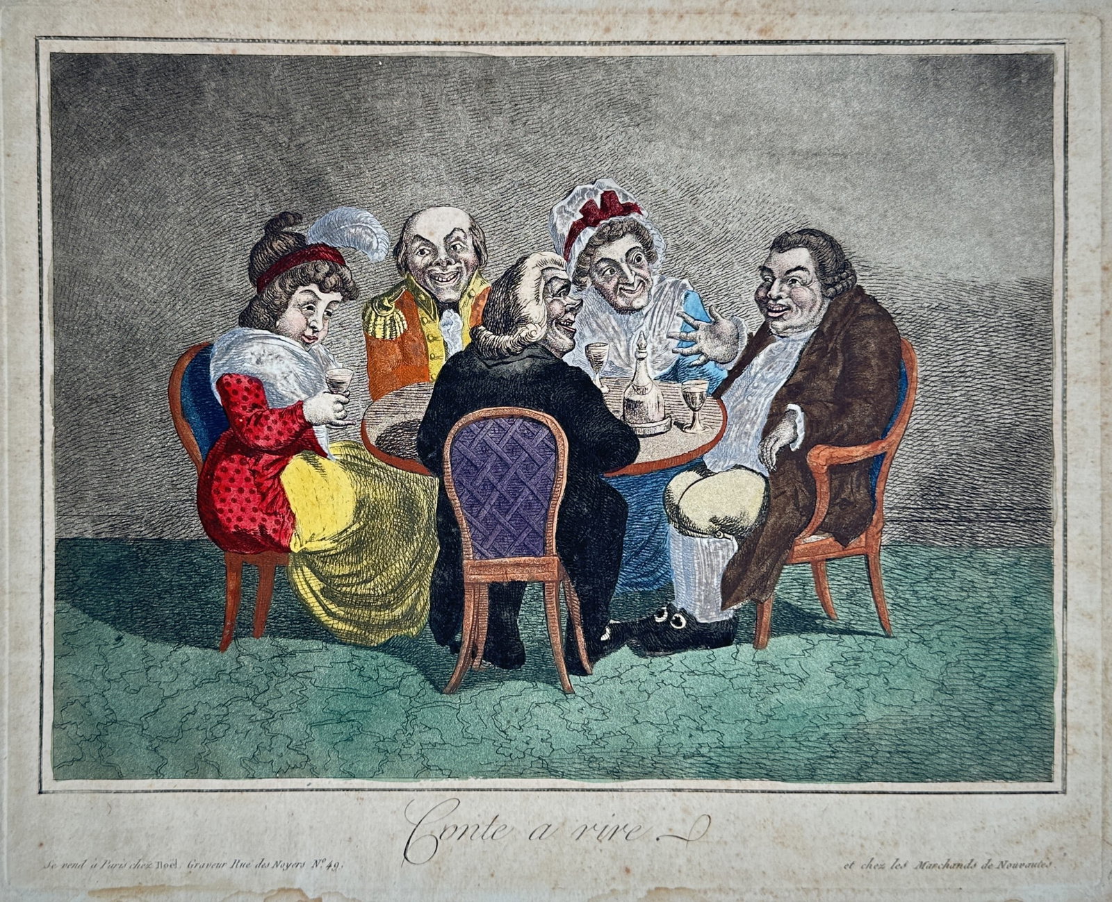 Peter Paul Joseph Noël (1789–1822) – A Decent Story – Hand-coloured Etching (circa 1815) (1 of 2)