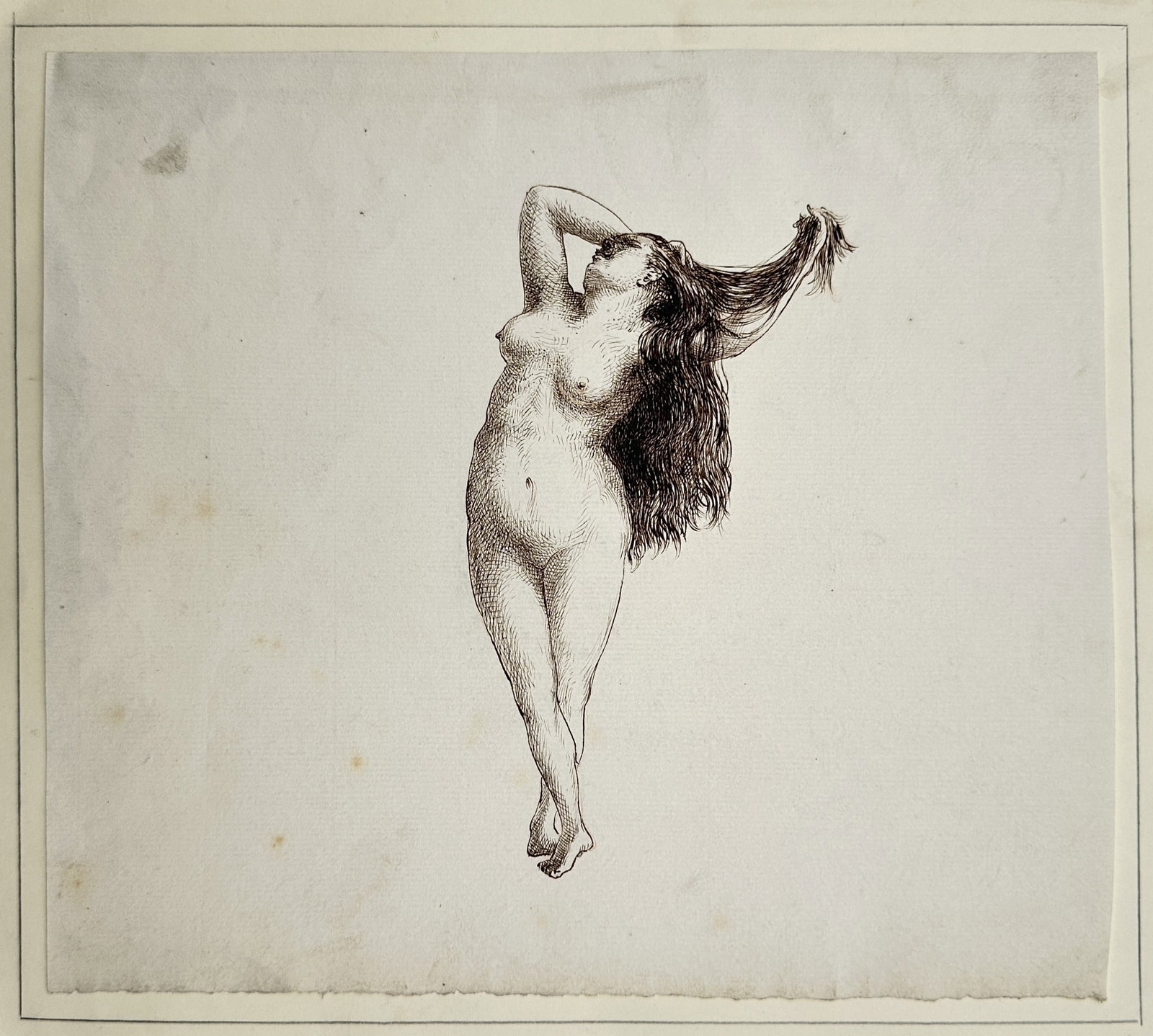 Warren Burnham Davis (1865–1928) – Reclining Nude – Etching (circa 1920) (1 of 2)
