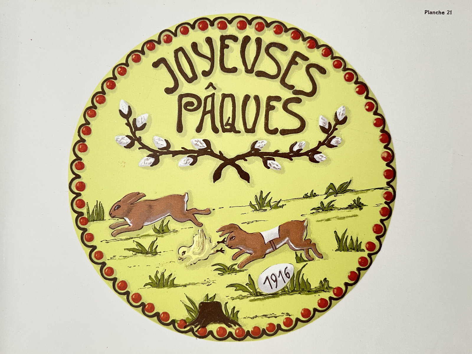 Thérèse de Dillmont (1846–1890) – Happy Easter – Chromolithograph (circa 1890) (1 of 2)