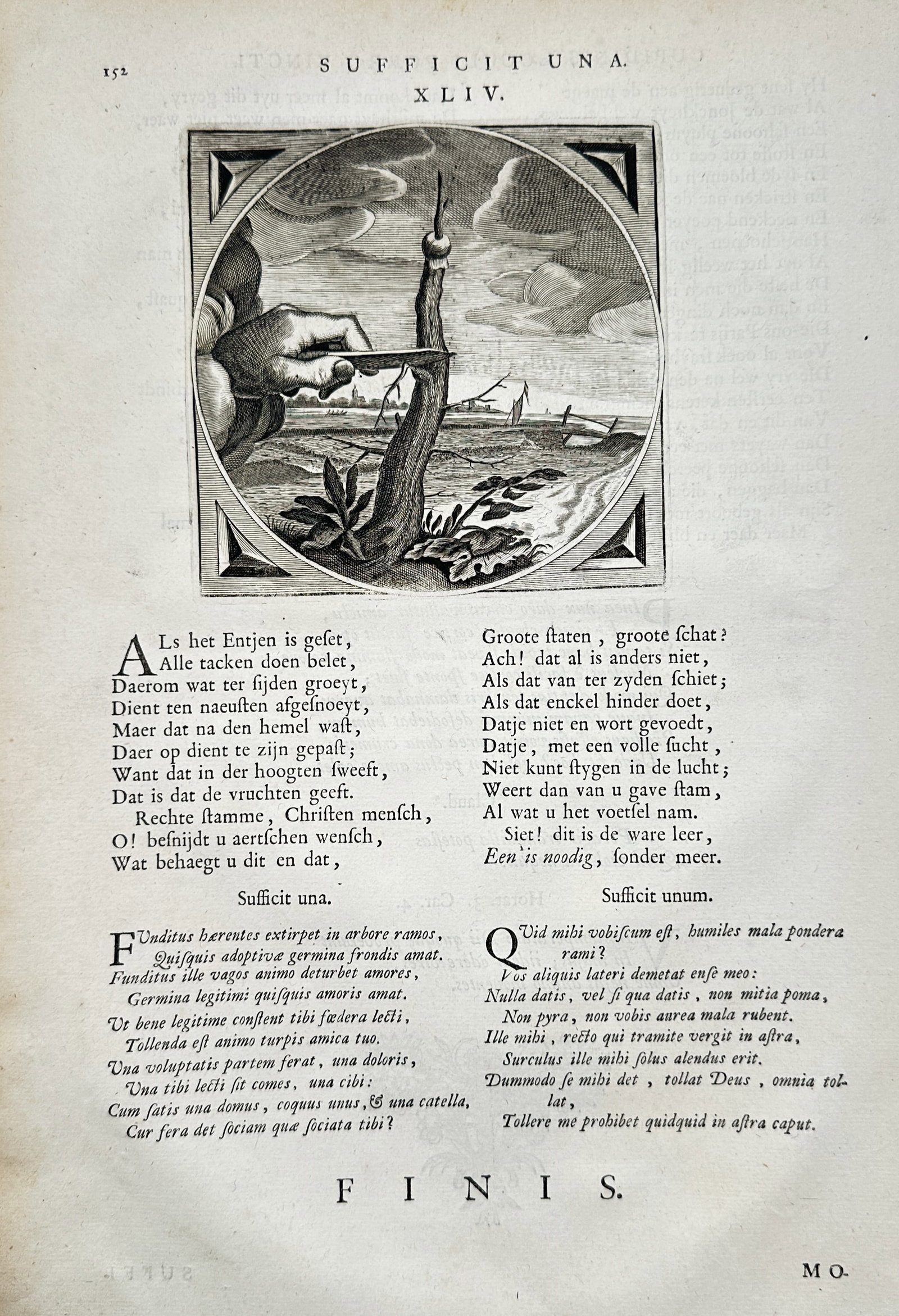 Jacob Cats (1577–1660) – One is Enough – Engraving (1627) (1 of 2)