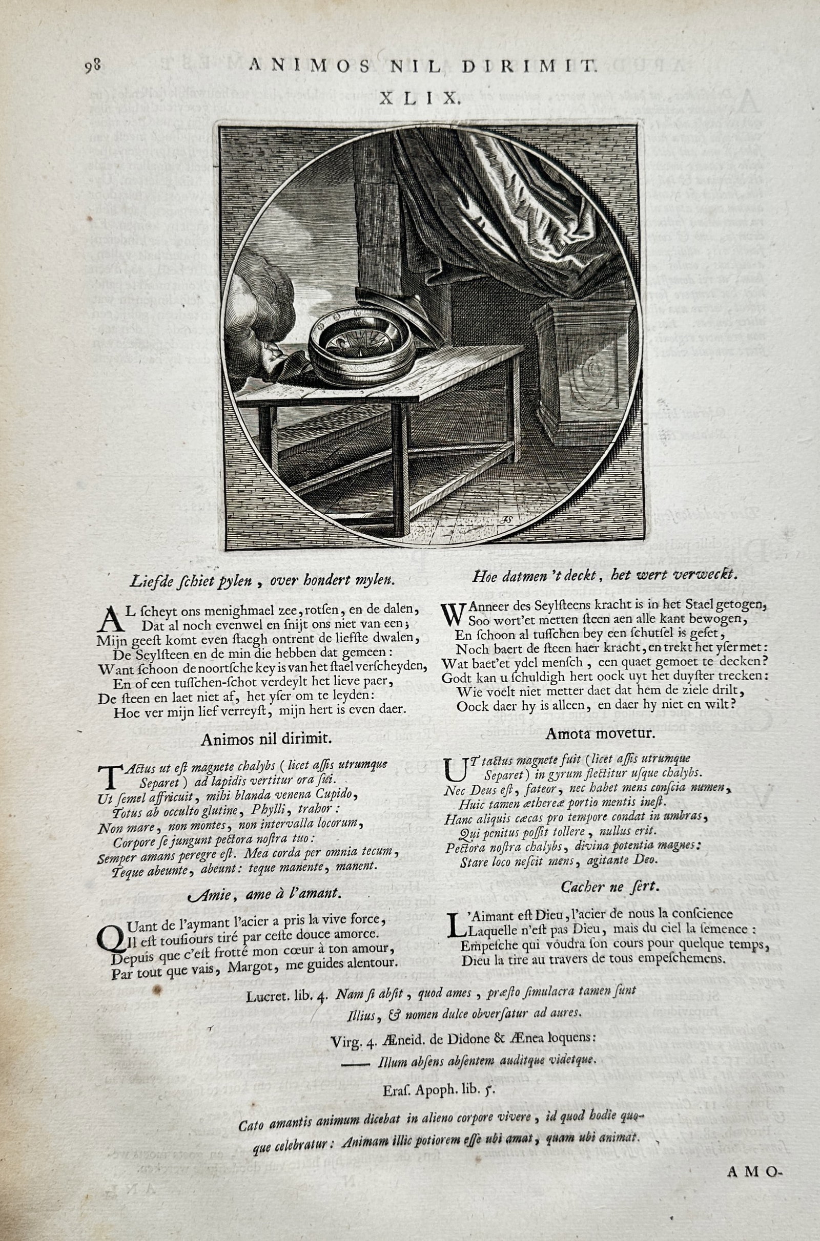 Jacob Cats (1577–1660) – Nothing Divides Minds – Engraving (1627) (1 of 2)