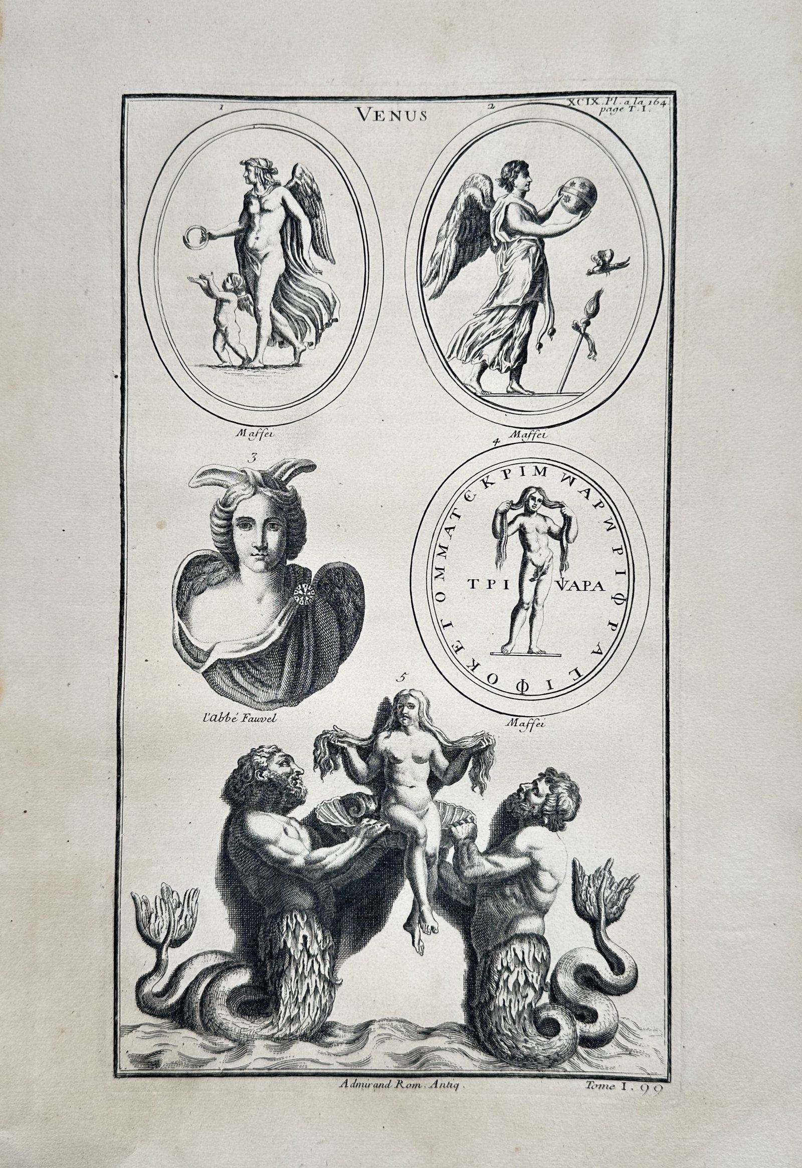 Bernard de Montfaucon (1655–1741) – Classical Representations of Venus – Engraving (1719) (1 of 2)