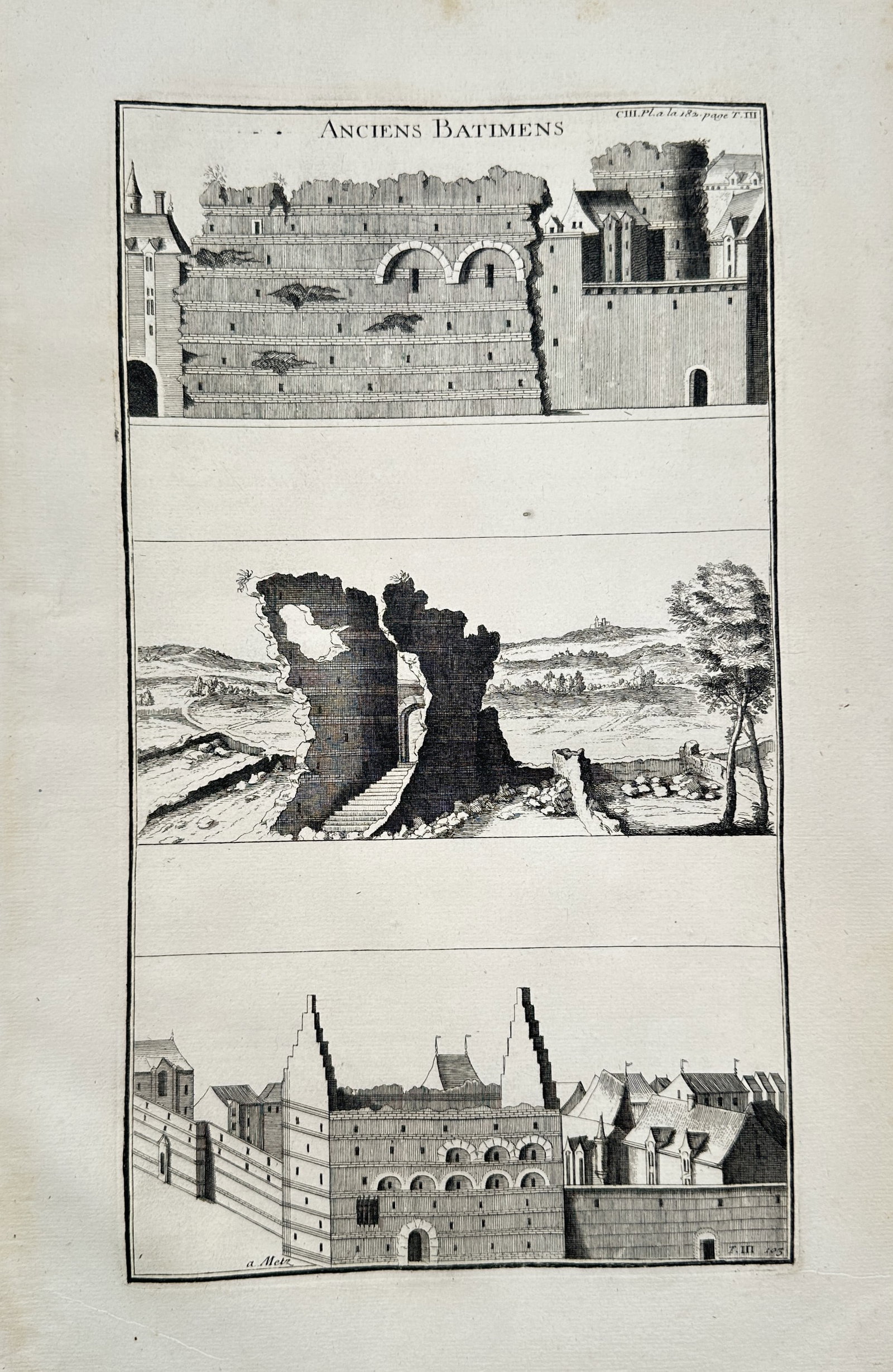 Bernard de Montfaucon (1655–1741) – Ancient Buildings – Engraving (1719) (1 of 2)