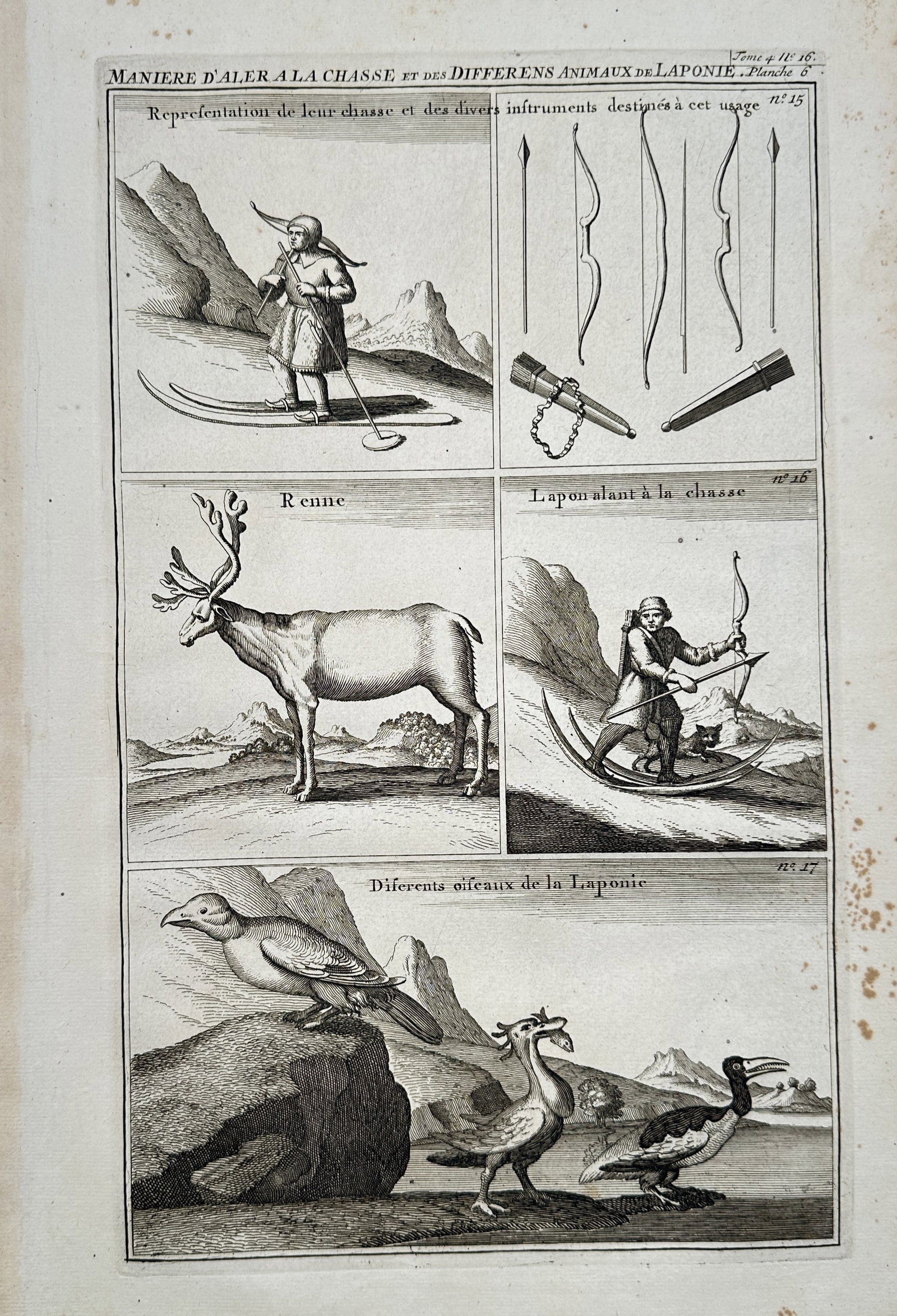 Henri Abraham Chatelain (1684–1743) – Hunting Methods and Animals of Lapland – Engraving (1 of 2)