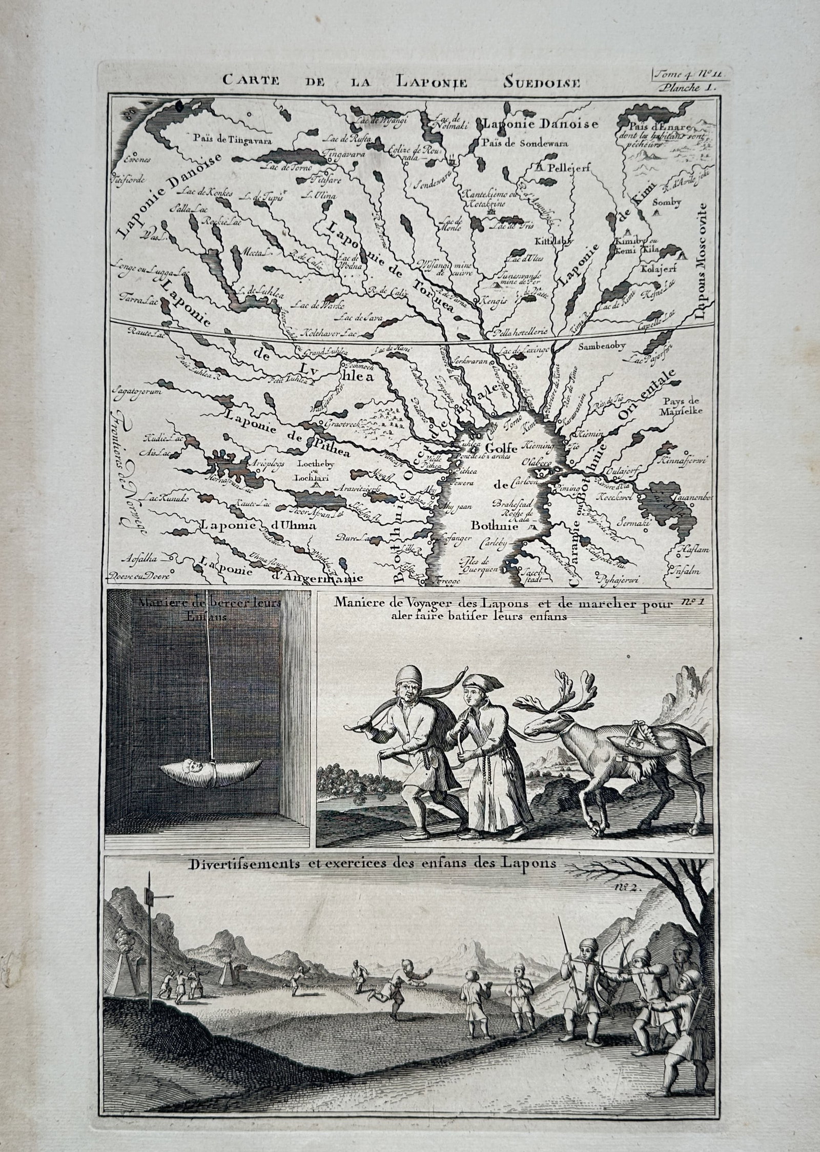 Henri Abraham Chatelain (1684–1743) – Map of Swedish Lapland – Engraving (1720) (1 of 2)