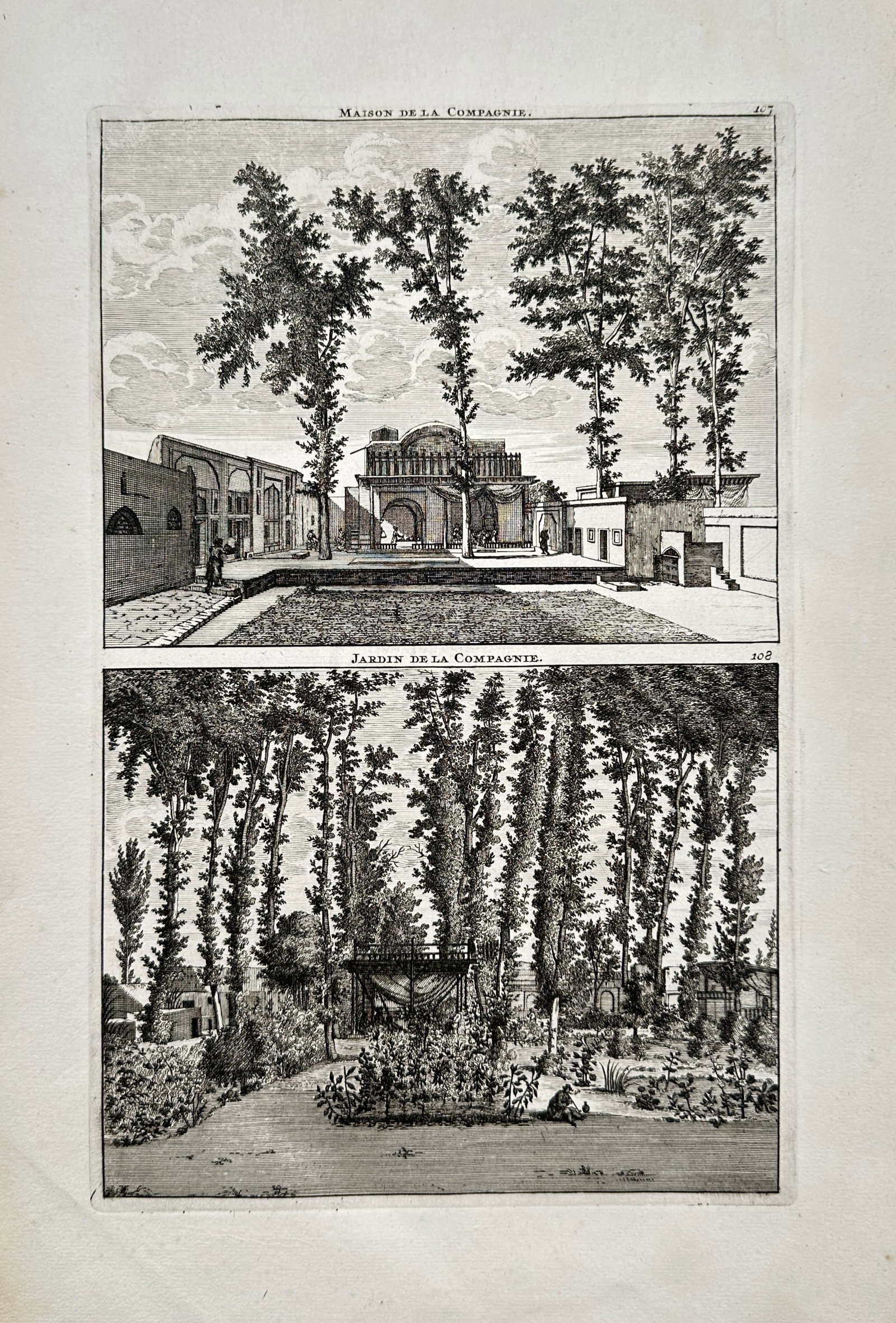 Cornelis de Bruyn – Views of the Dutch East India Company House and Garden in Isfahan (1 of 2)