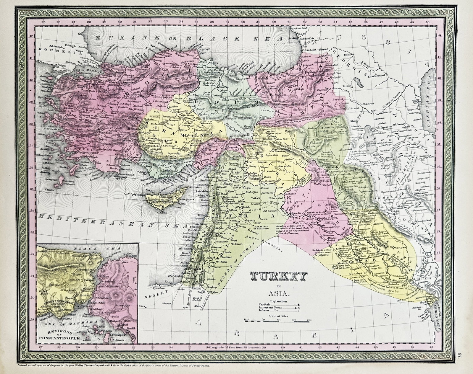 Thomas Cowperthwait (Active c. 1850) – Map of Turkey in Asia – Middle East (1 of 2)