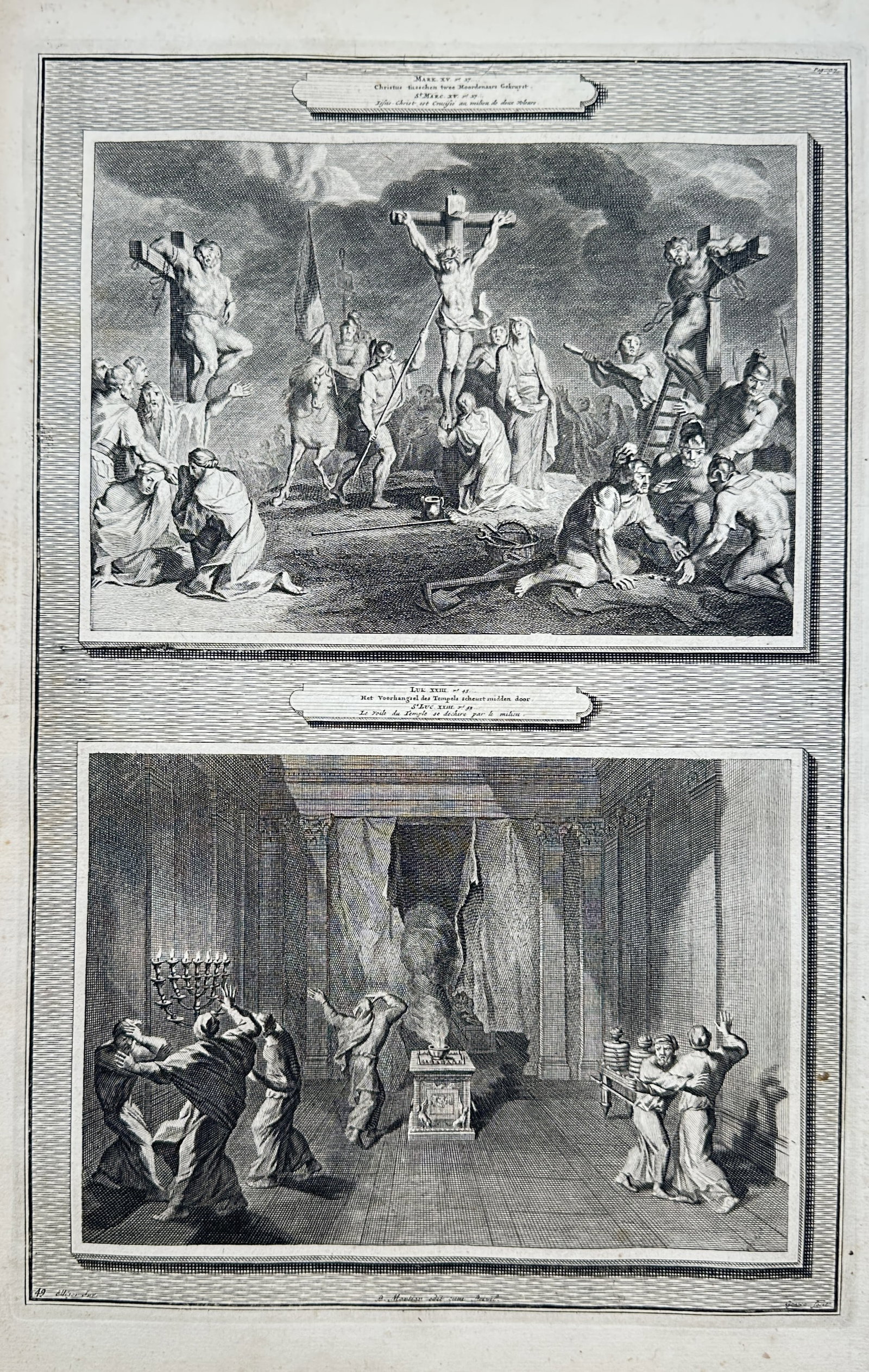 Pietro Mortier (1661–1711) – Scenes of the Crucifixion and the Rending of the Temple Veil (1 of 2)