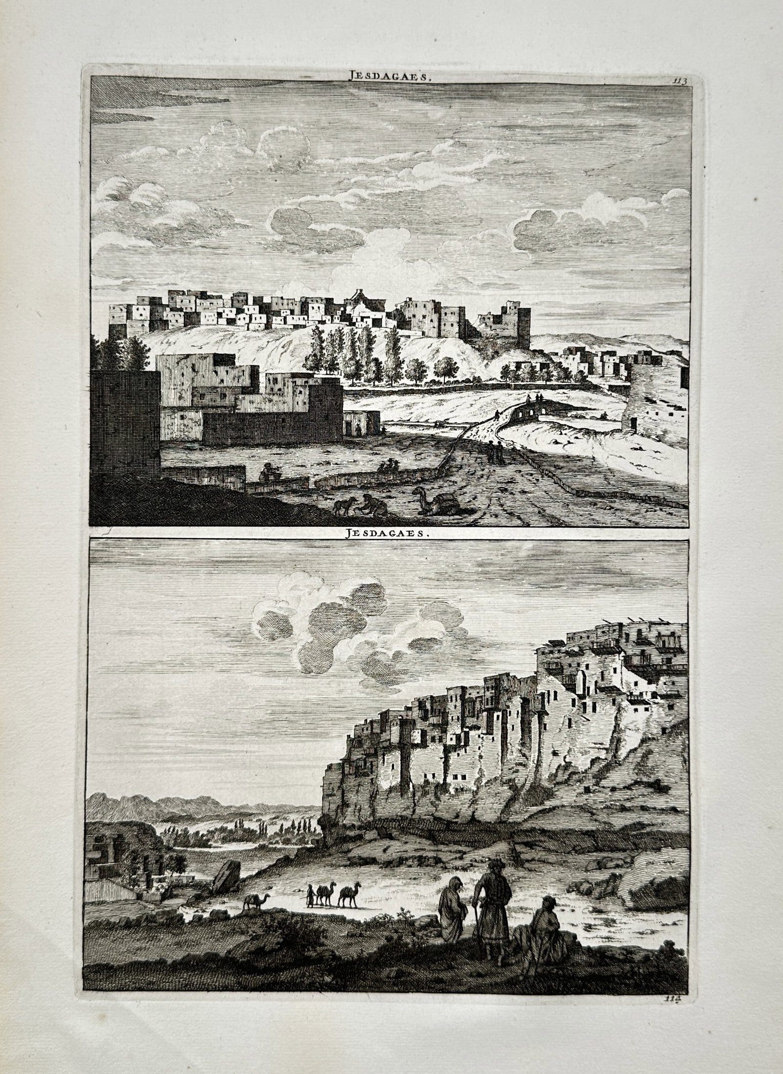 Cornelis de Bruyn (1652–1727) – Topographical Views of Yazdikhast – Copper engraving (1711) (1 of 2)