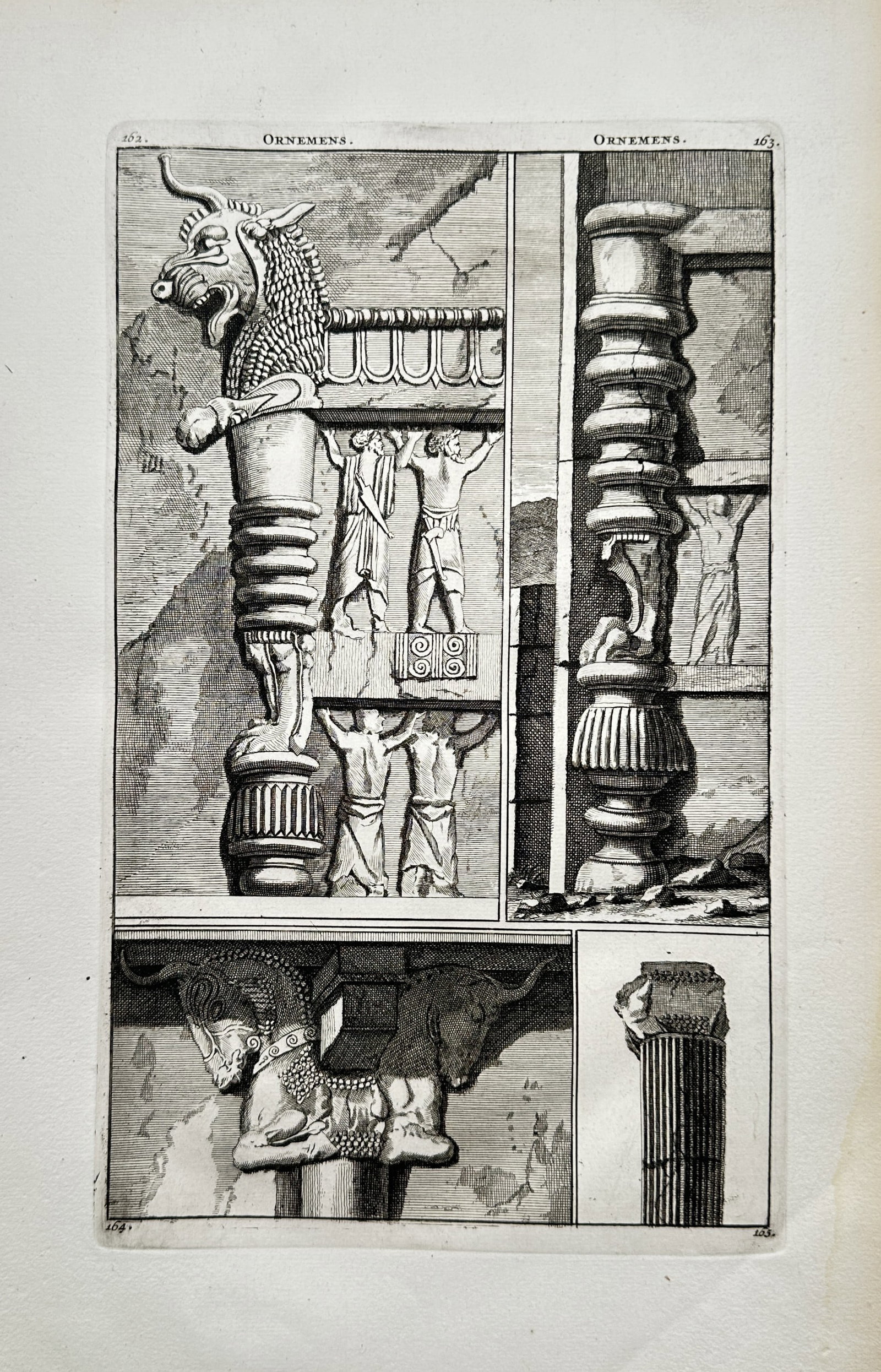 Cornelis de Bruyn (1652–1727) – Architectural Architectural Studies of Persepolis – Copper (1 of 2)