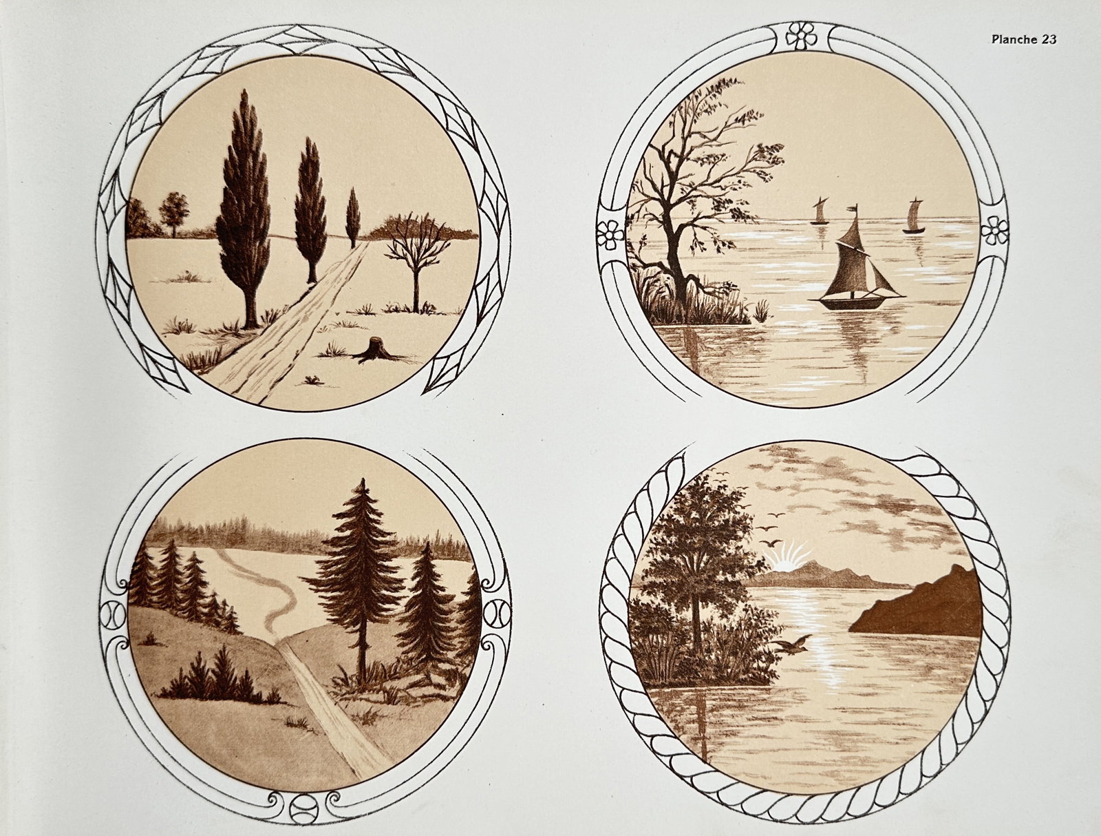 Alphonse Mucha (1860–1839) – Landscape Studies – Lithograph (c. 1900) (1 of 2)