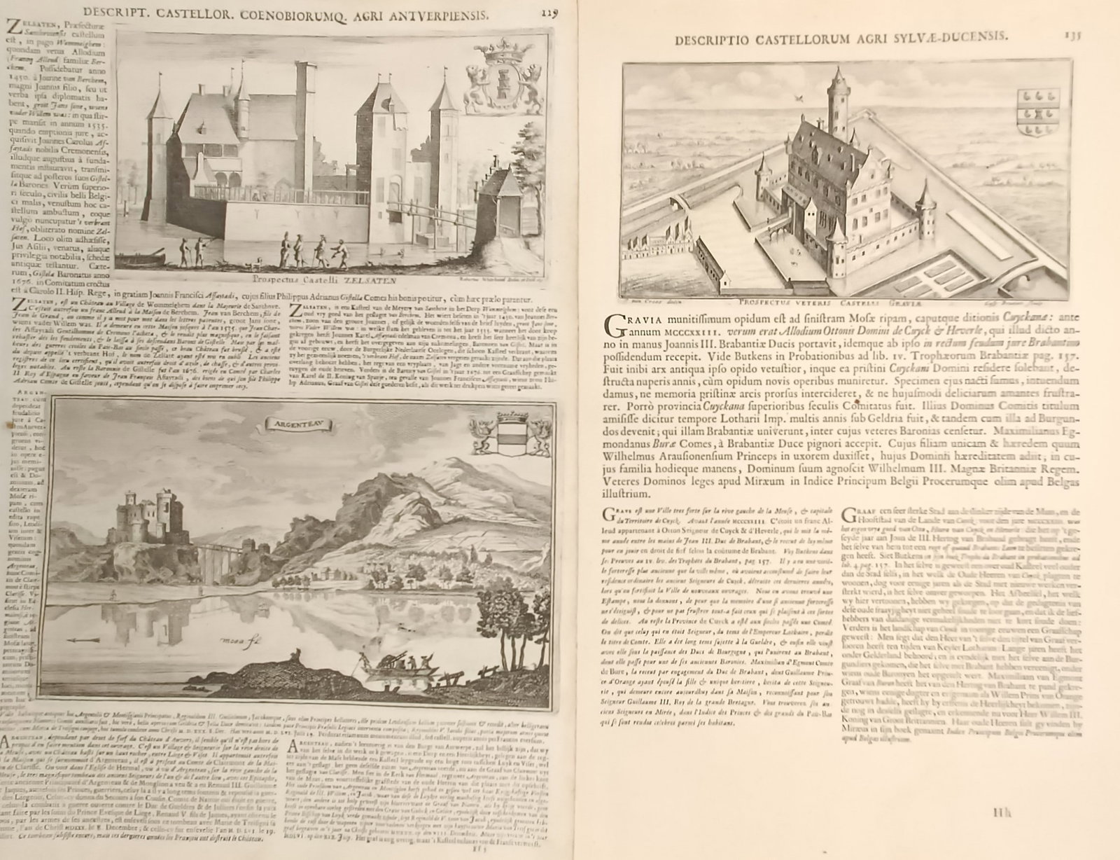 Jacques Le Roy – Set of 2: Topographical Views of Castles and Estates in Antwerp (1 of 2)