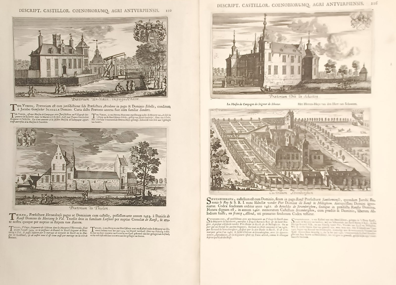 Jacques Le Roy – Set of 2: Topographical Views of Castles and Estates in Antwerp (1 of 2)