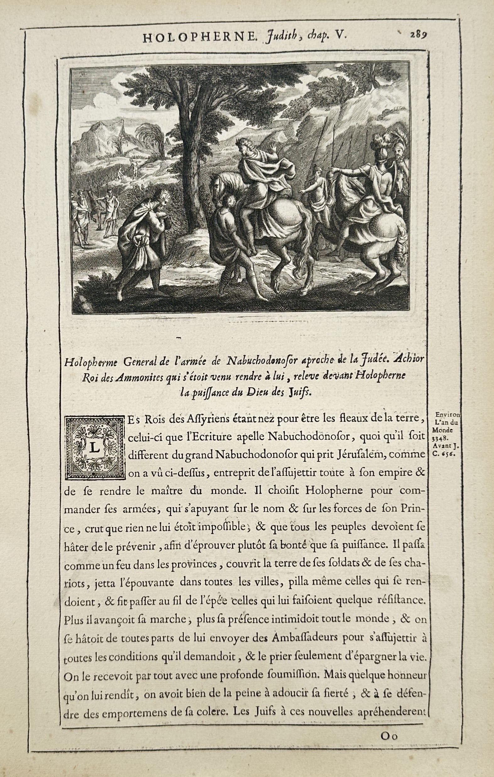Isaac Lemaistre de Sacy (1613–1684) – Holofernes and Achior – Engraving (1670) (1 of 2)