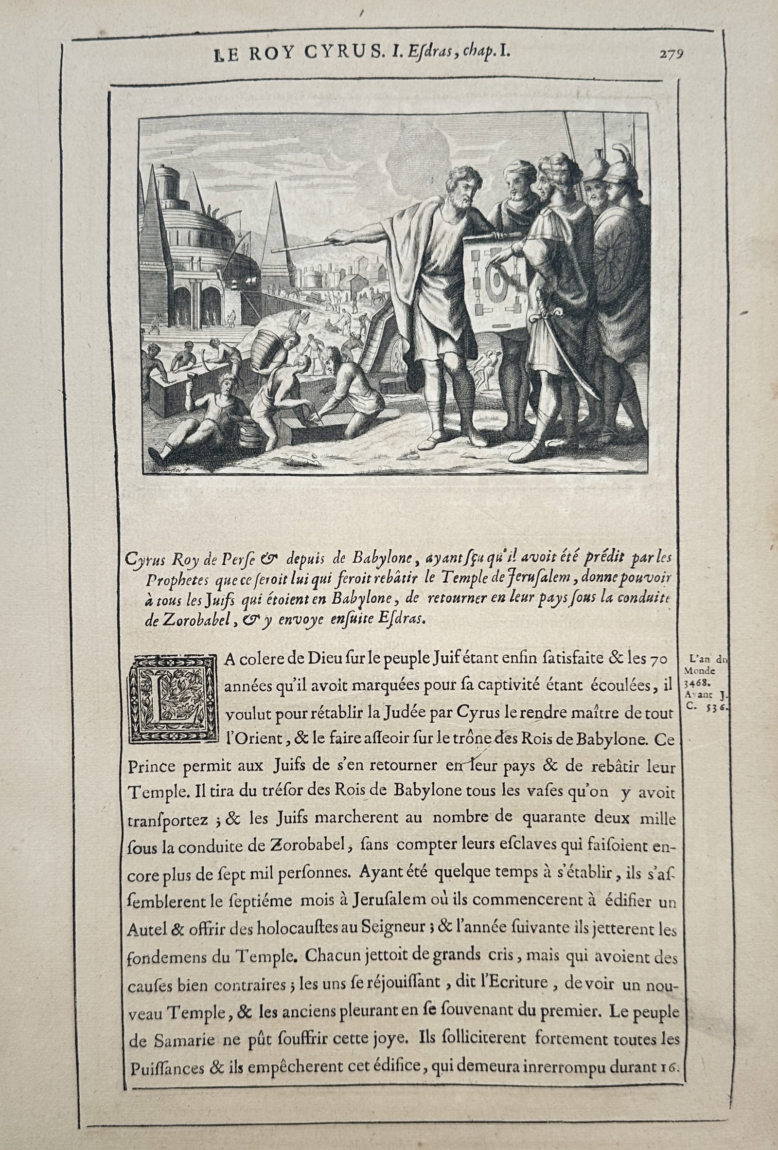 Isaac Lemaistre de Sacy (1613–1684) – King Cyrus Ordering the Rebuilding of Jerusalem (1 of 2)