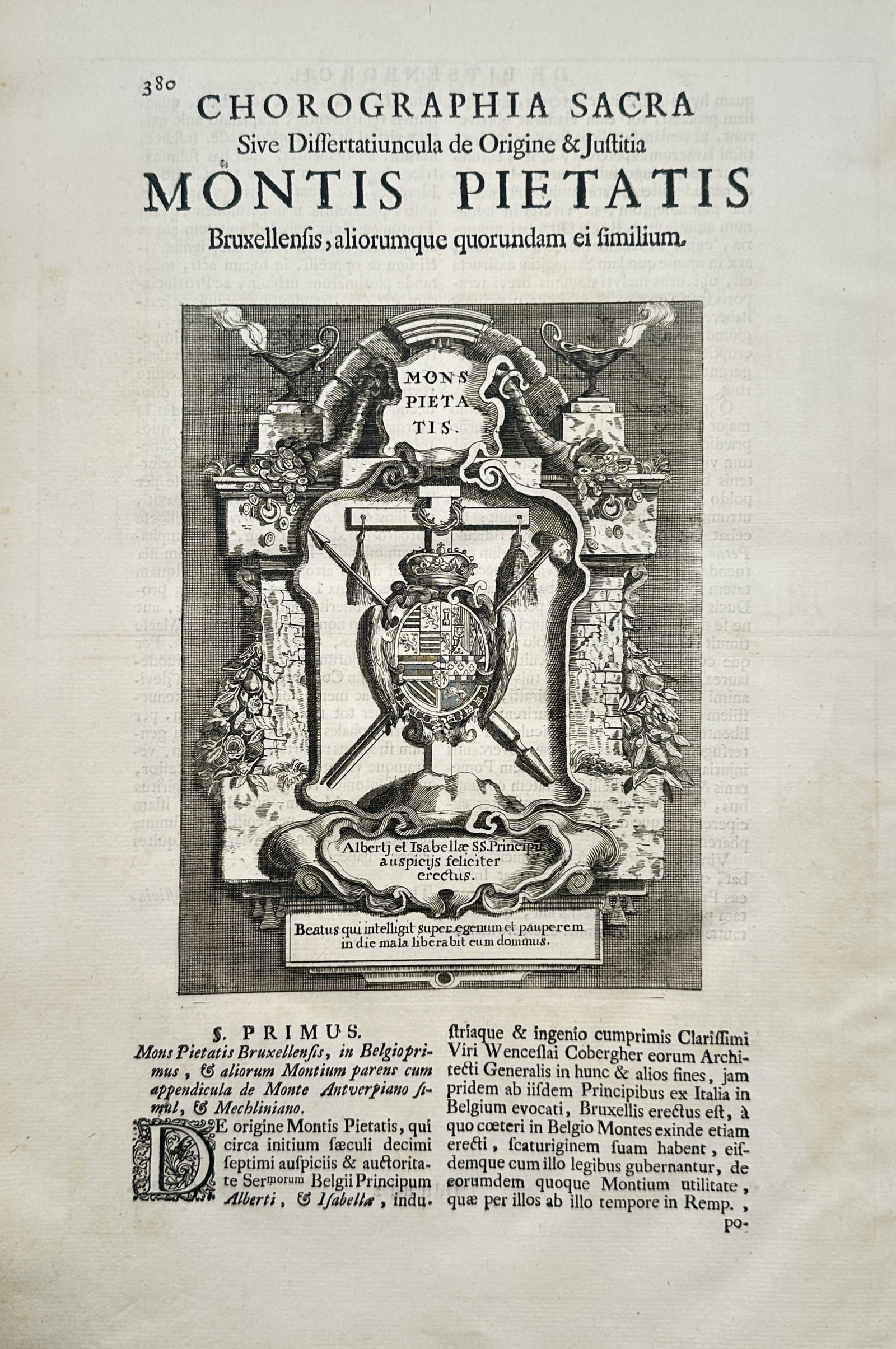 Antonius Sanderus – Title Page Study for the History of the Mount of Piety in Brussels (1 of 2)
