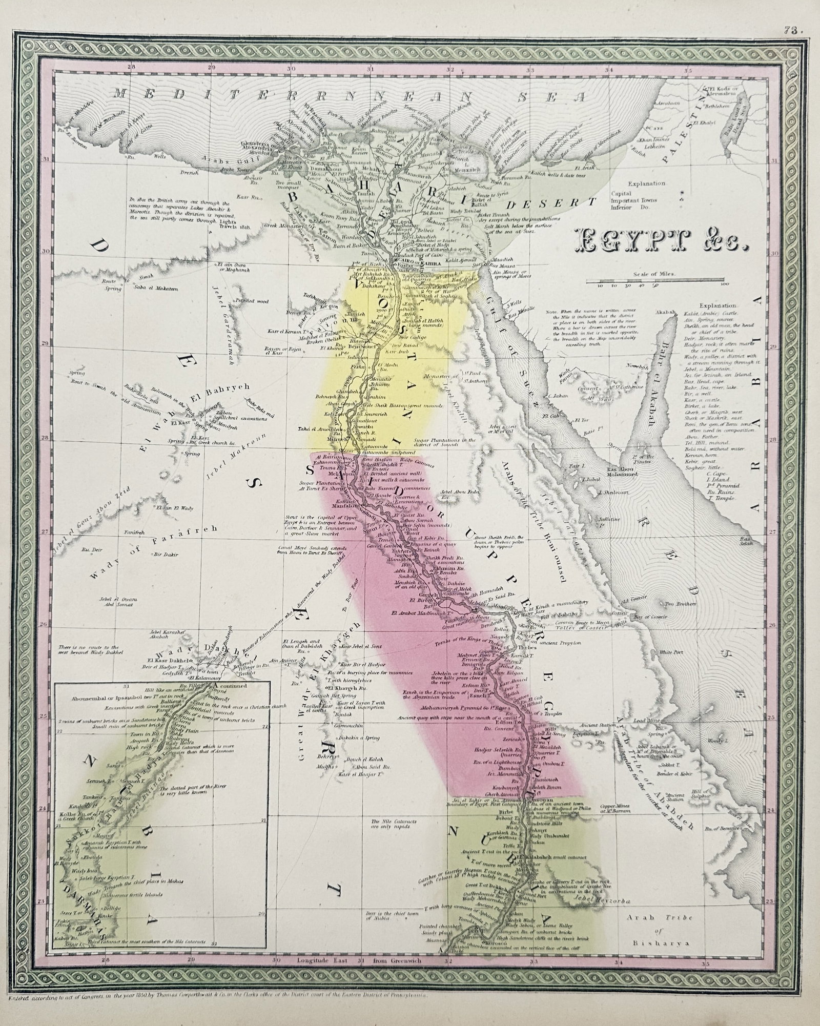 Thomas Cowperthwait (Active Mid-19th Century) – Map of Egypt and Nubia (1 of 2)
