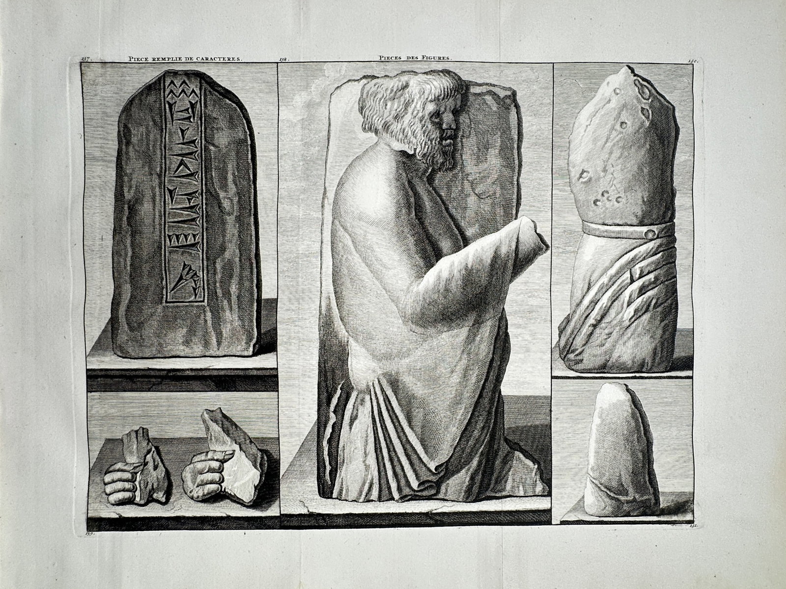 Cornelis de Bruyn – Studies of Ancient Bas-Reliefs and Inscriptions from Persepolis – (1 of 2)
