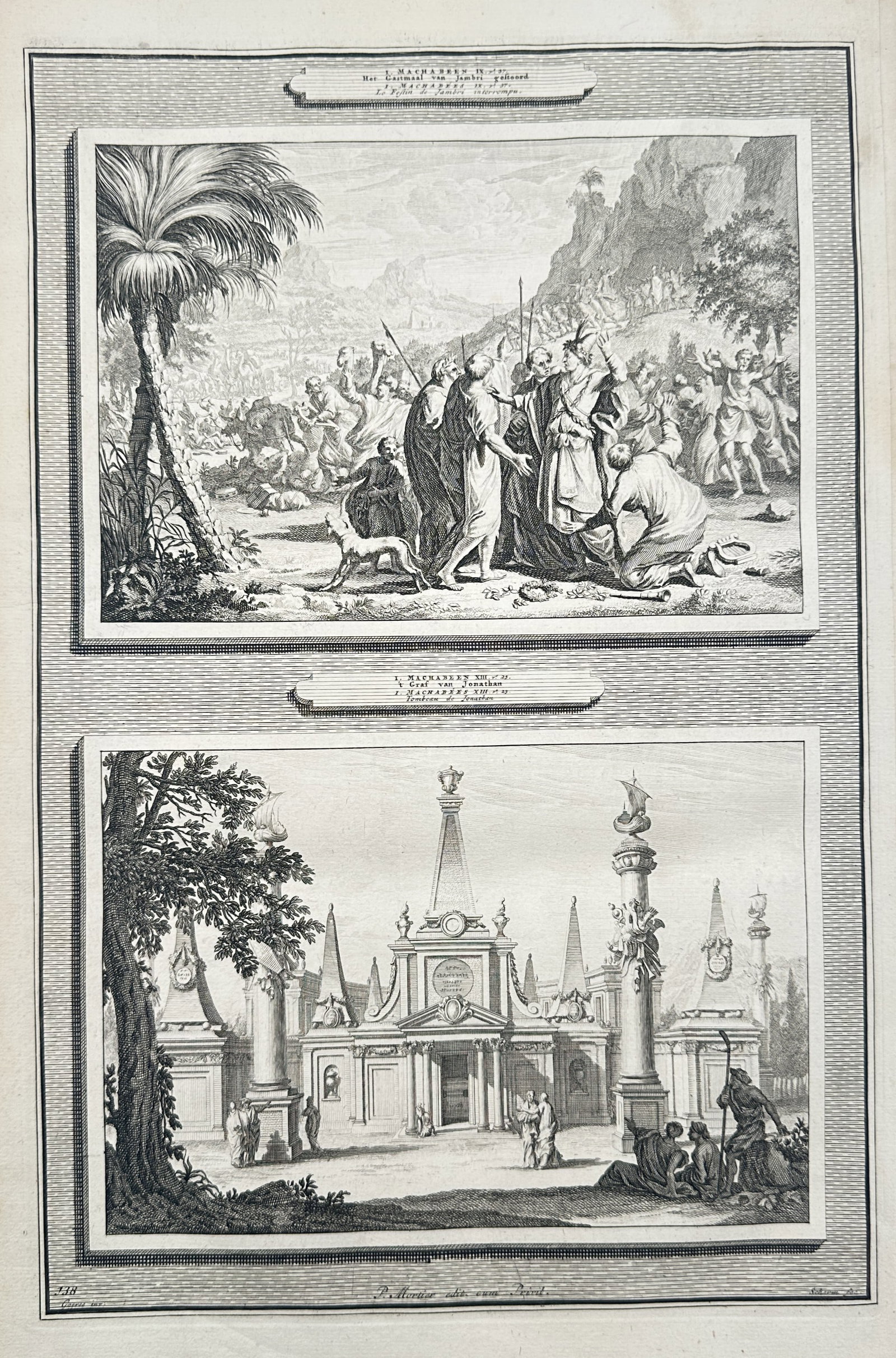Pieter Mortier – Biblical Scenes from the Book of Maccabees – Netherlands – Copper Engraving (1 of 2)