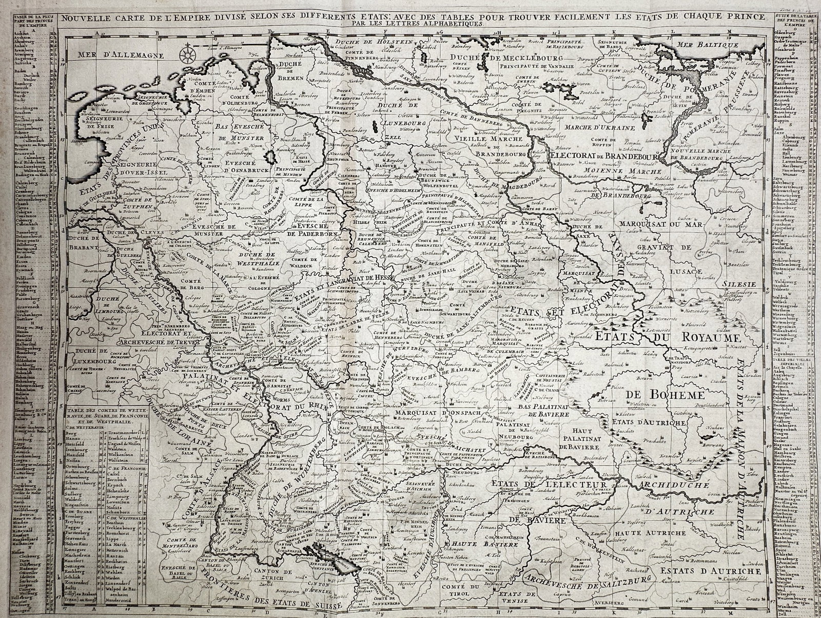 Henri Chatelain (1684–1743) – Map of the Holy Roman Empire – Germany – Copper Engraving (1 of 2)