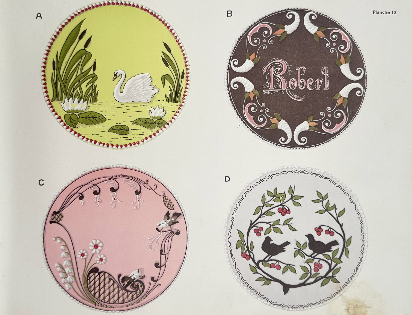 Alphonse Mucha – Four Art Nouveau Circular Ornamental Designs – Czech Republic – Lithograph (1 of 2)