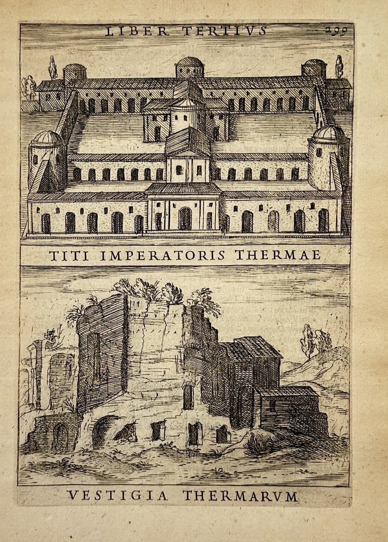 Alessandro Donati (1584–1640) – Architectural Views of the Baths of Titus – Copper engraving (1 of 2)