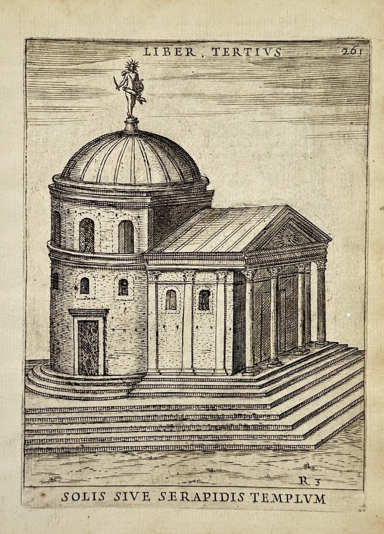 Alessandro Donati (1584–1640) – Architectural View of the Temple of Serapis – Copper engraving (1 of 2)
