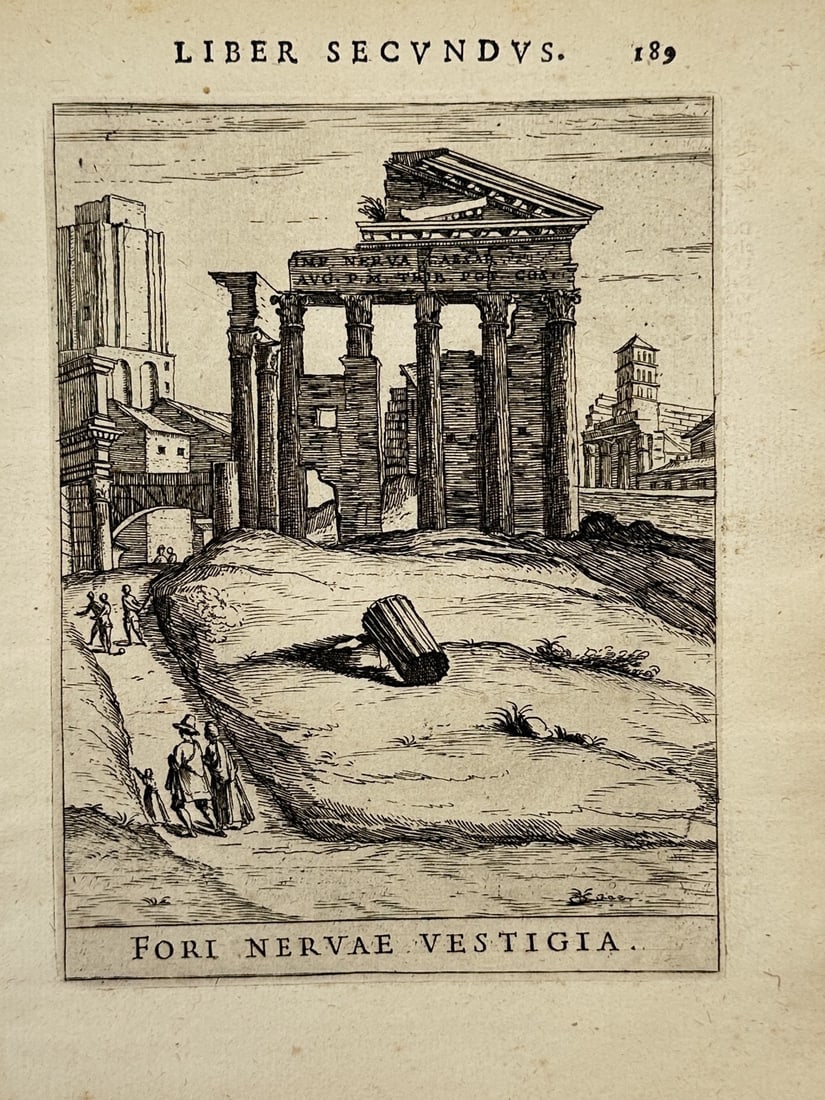 Alessandro Donati (1584–1640) – View of the Ruins of the Forum of Nerva – Copper engraving (1 of 2)