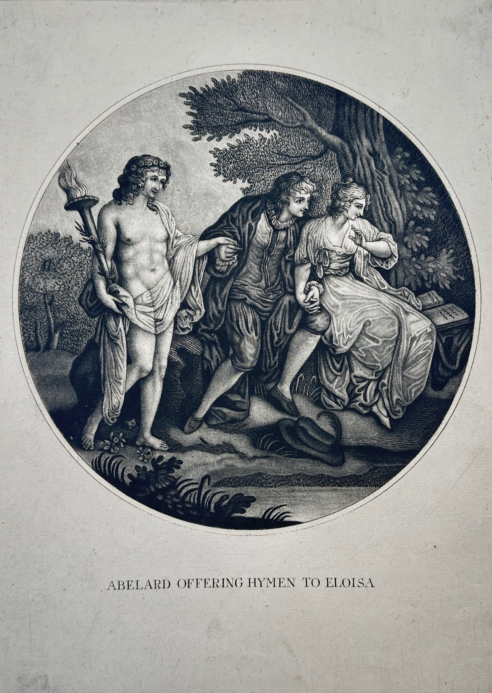 J. Thane and Chez Hannan – Allegory of Abelard Offering Hymen to Eloisa – Engraving (1785) (1 of 2)