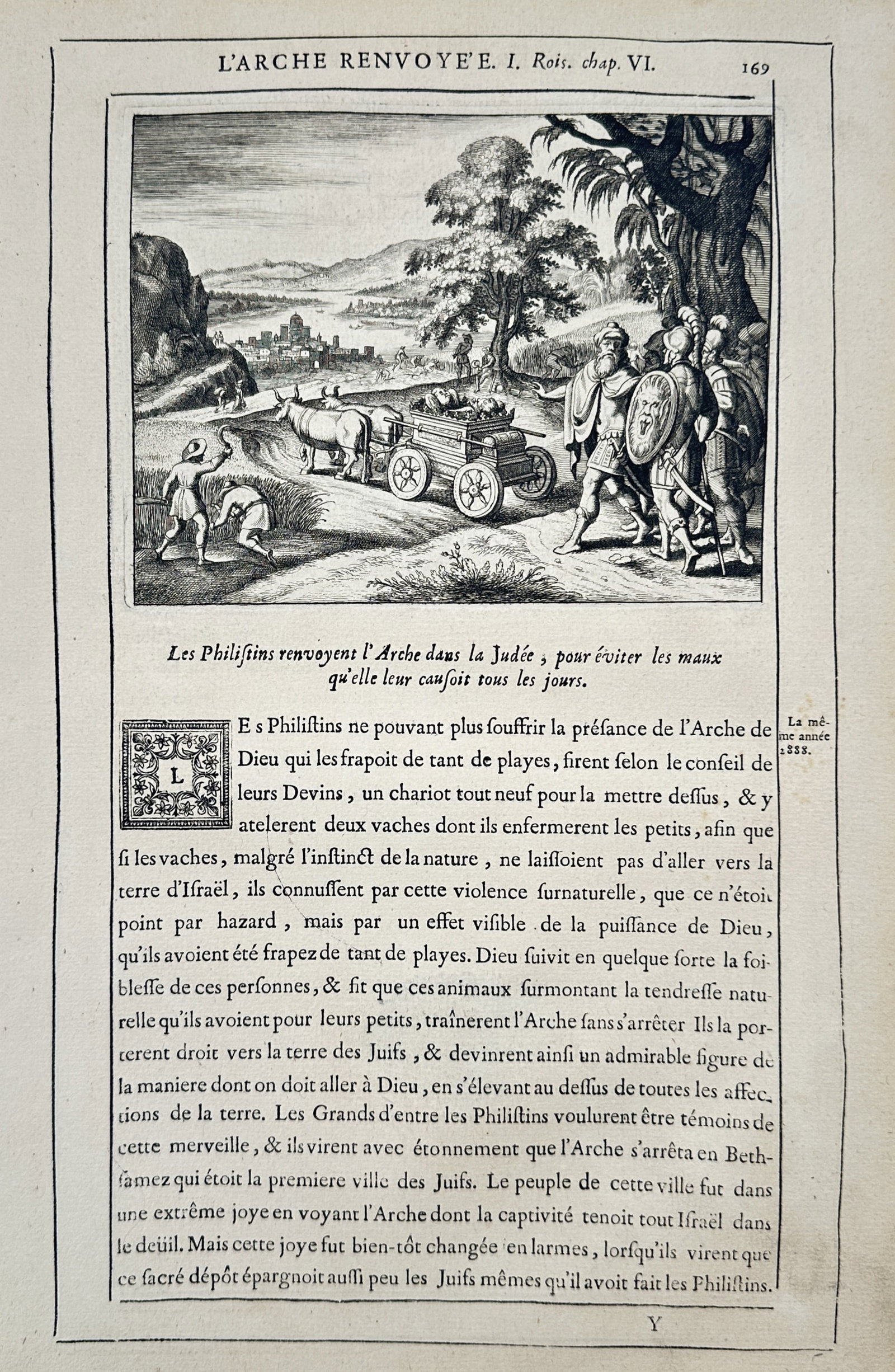 Isaac Lemaistre de Sacy (1613–1684) – Biblical Scene: The Return of the Ark – Engraving (1670) (1 of 2)