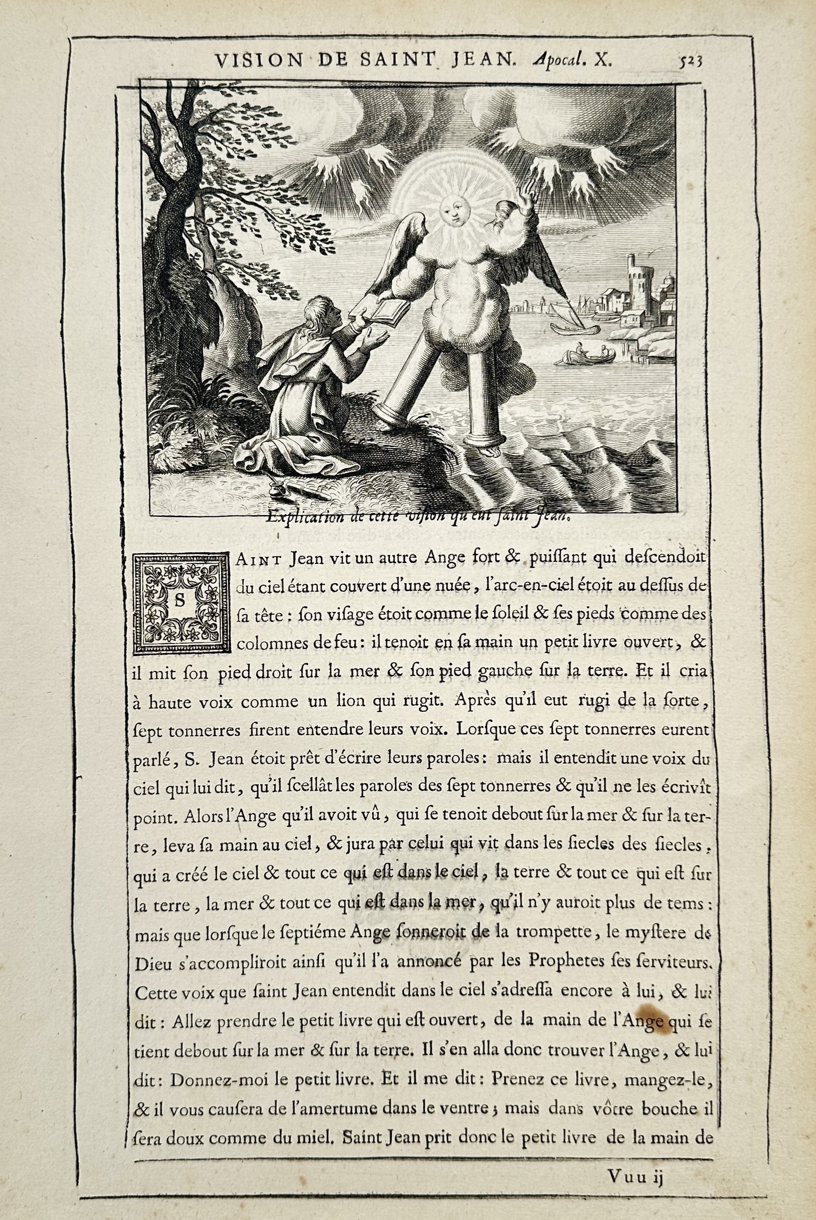 Isaac Lemaistre de Sacy (1613–1684) – Biblical Scene: Vision of Saint John – Engraving (1670) (1 of 2)