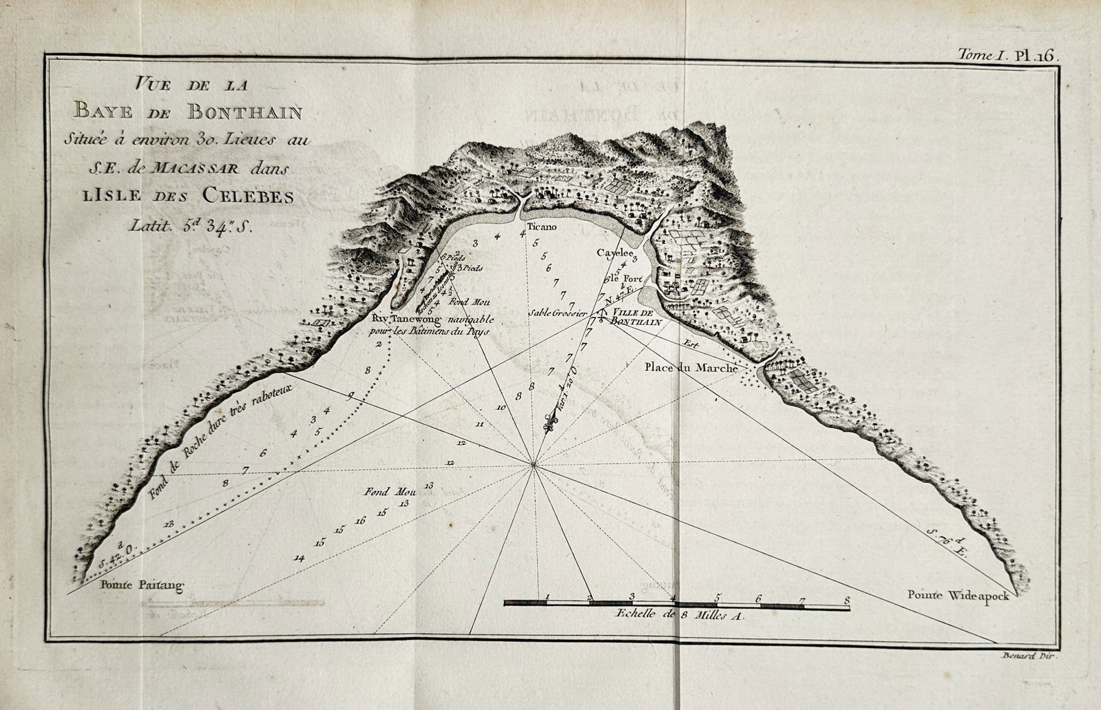 James Cook (1728–1779) – Map of Bonthain Bay – Indonesia – Engraving (1774) (1 of 2)