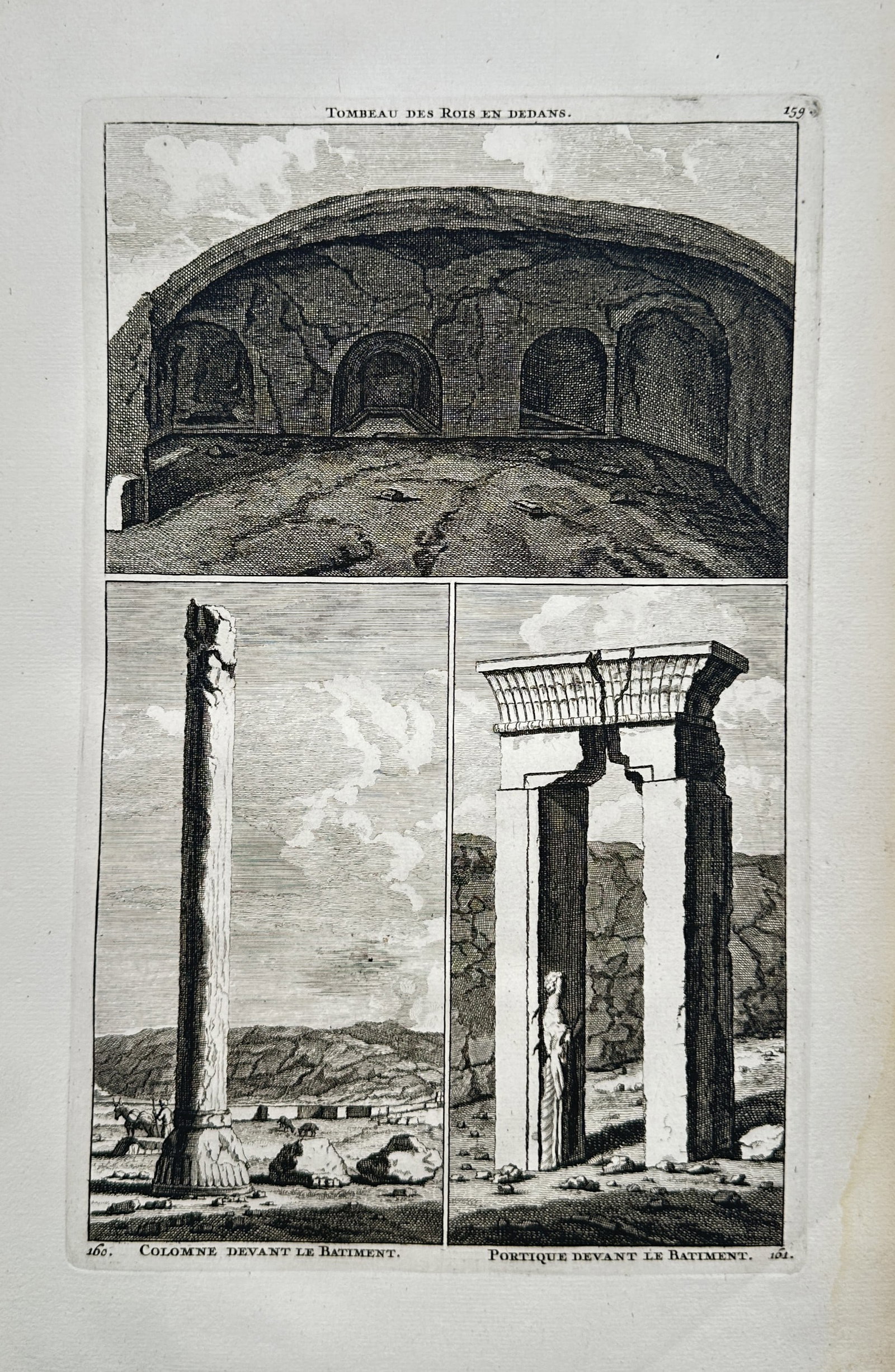 Cornelis de Bruyn – Views of the Tombs of the Kings and Ruins at Persepolis – Engraving (1718) (1 of 2)