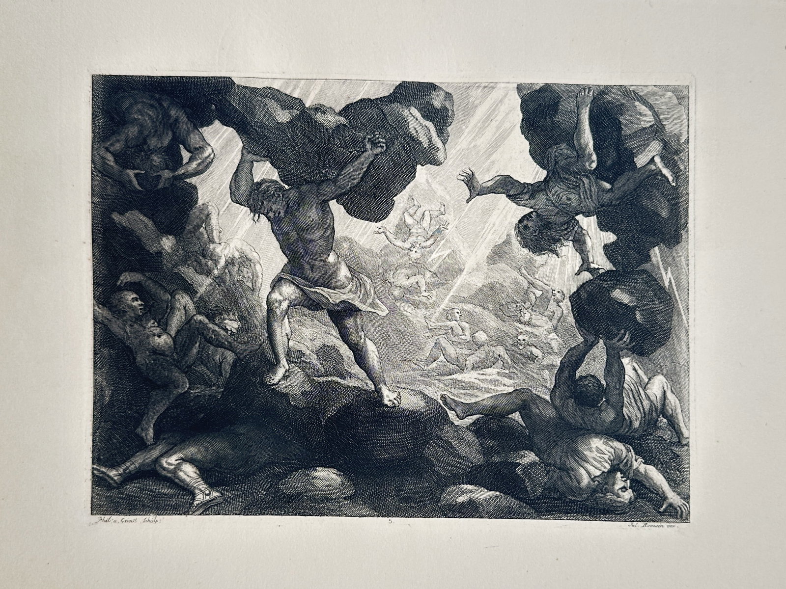 Bernard Picart (1673–1733) – View of the Fall of the Giants – Engraving (1731) (1 of 2)