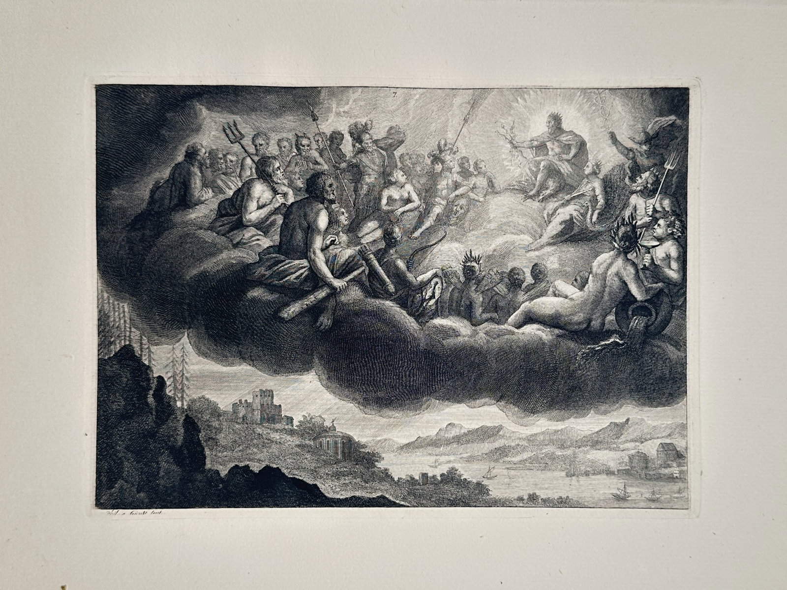 Bernard Picart (1673–1733) – View of the Assembly of the Gods – Engraving (1731) (1 of 2)