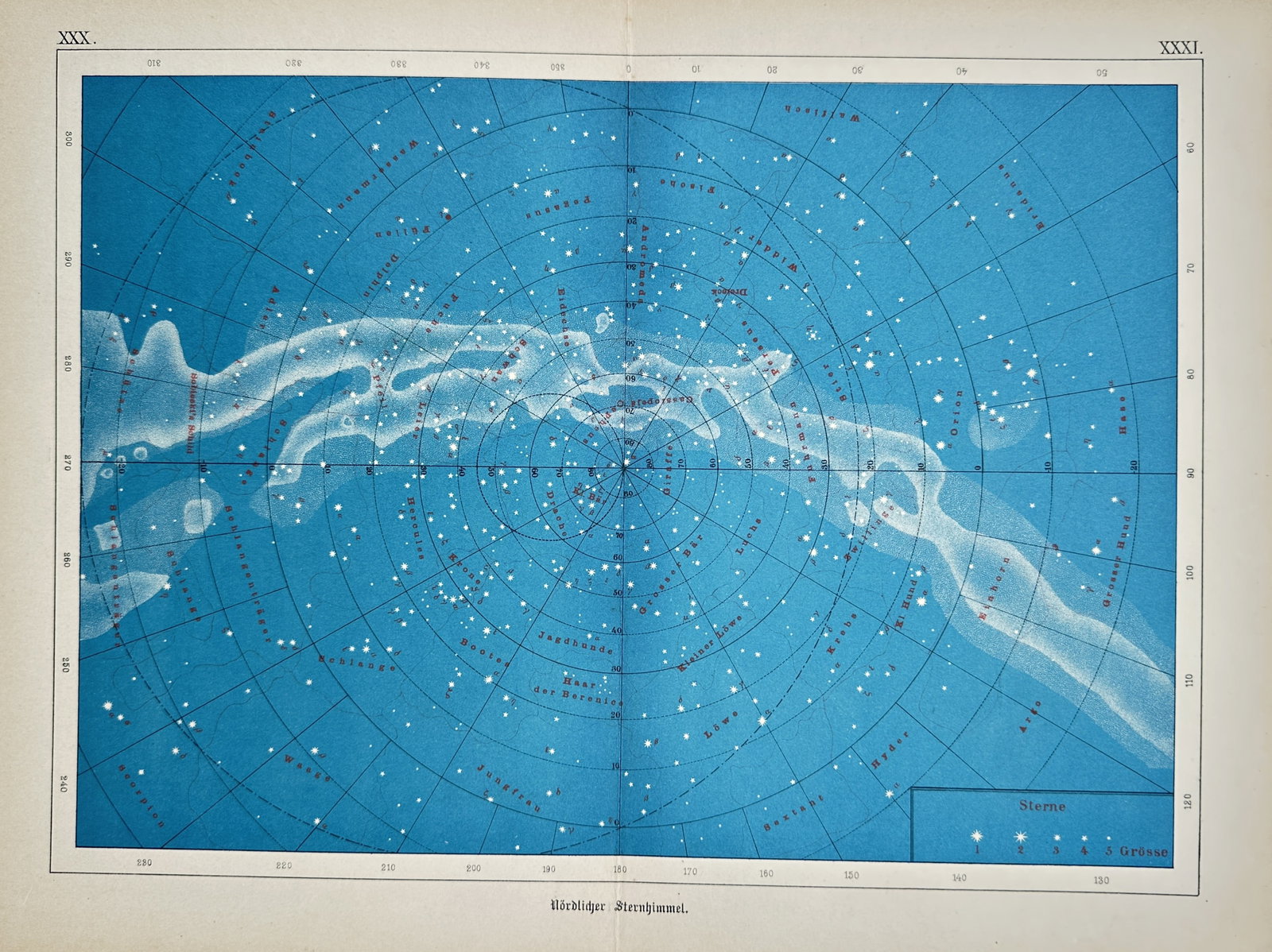 Edmund Weiss (1837–1909) – Map of the Northern Celestial Hemisphere – Lithograph (1888) (1 of 2)