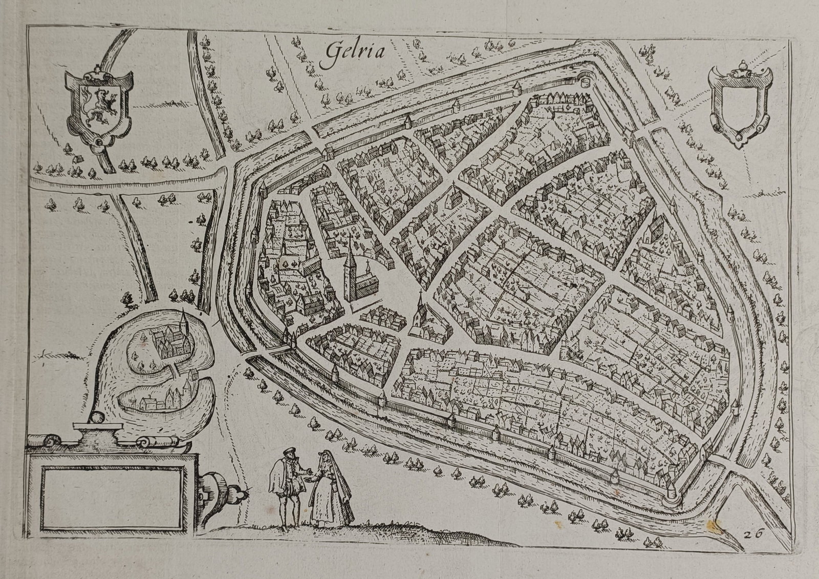 Lodovico Guicciardini (1521–1589) – Map of Geldern – Netherlands – Engraving (ca. 1582) (1 of 2)