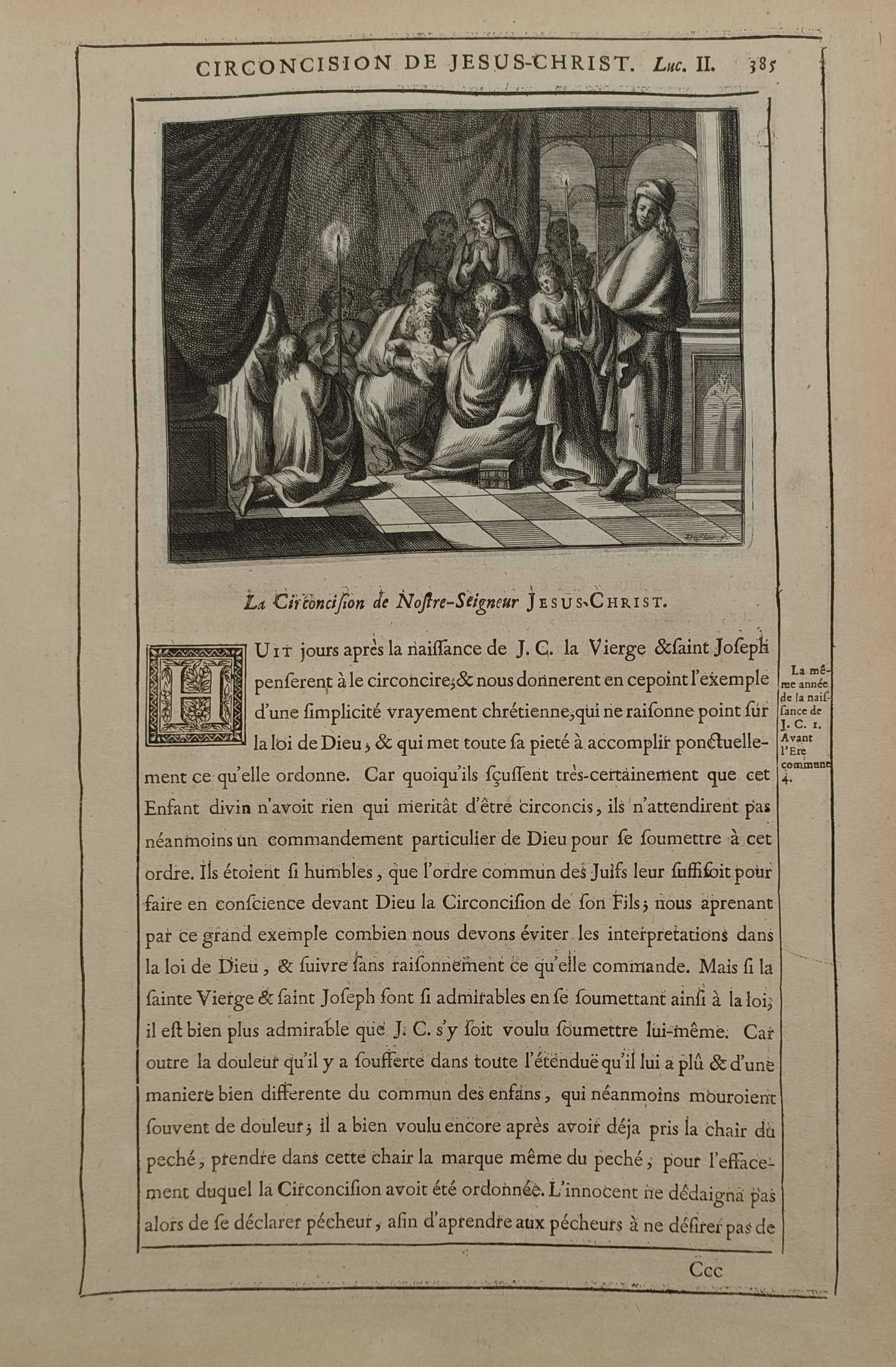 Nicolas Fontaine (1625–1709) – The Circumcision of Jesus Christ – Engraving (1670) (1 of 2)