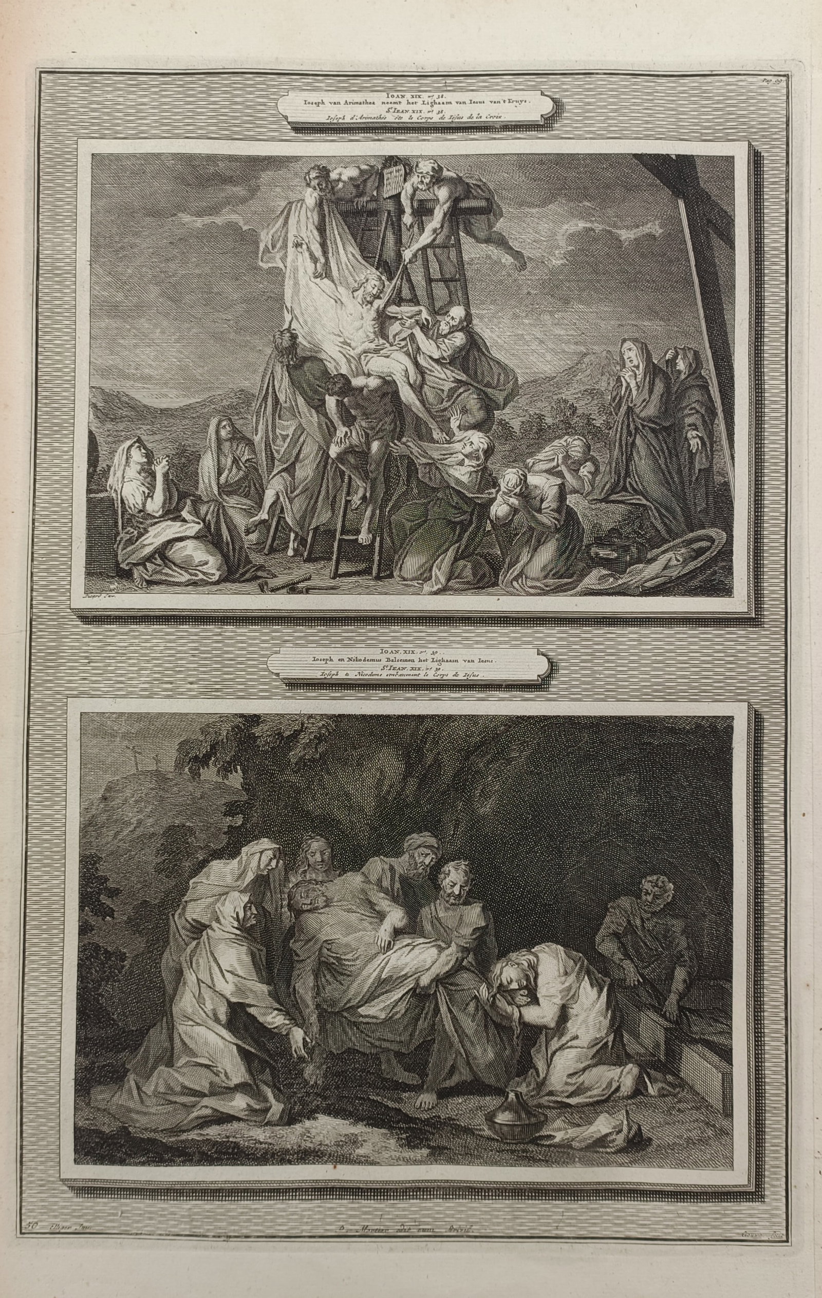 Pierre Mortier – Biblical Scenes of the Descent from the Cross and the Entombment of Christ (1 of 2)