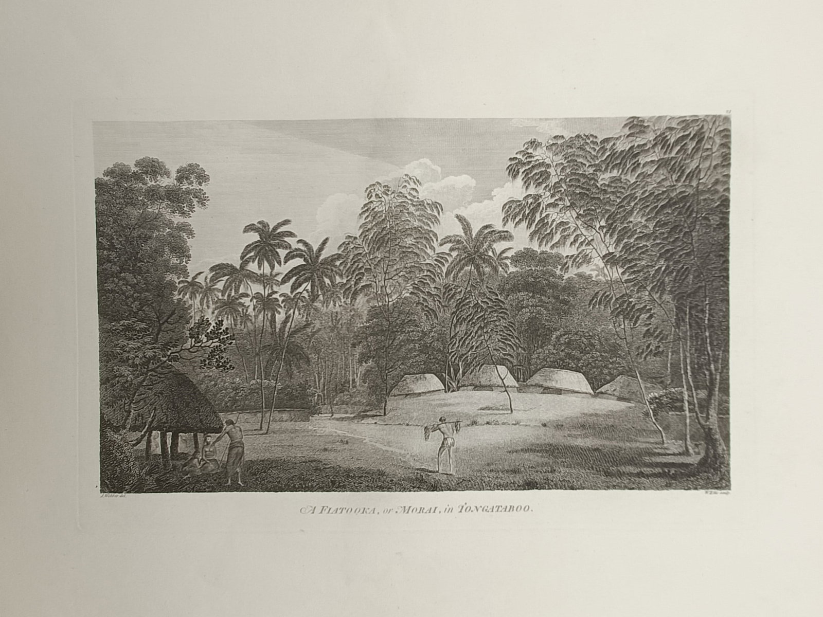 John Webber (1751–1793) – Burial Ground in Tongatapu – Engraving (1784) (1 of 2)