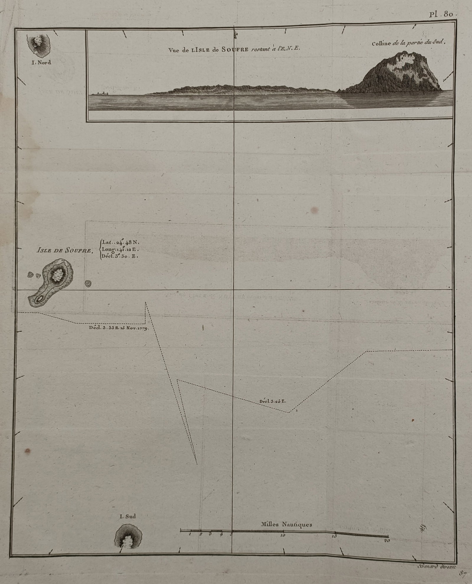 James Cook (1728–1779) – Map of Iwo Jima or Sulfur Island – Japan – Engraving (1785) (1 of 2)