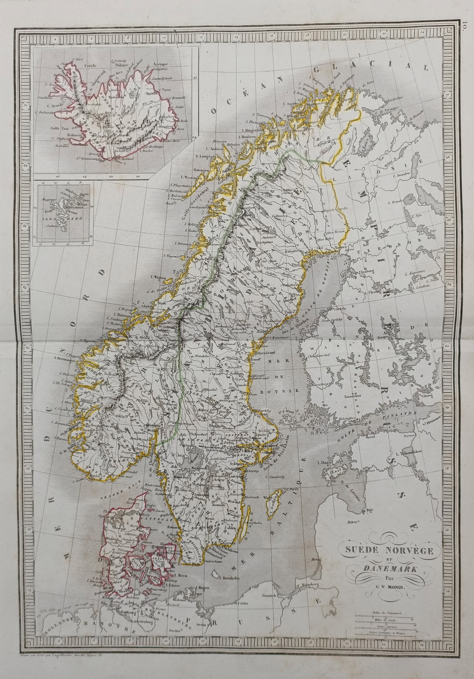 Charles V. Monin (active 1830–1880) – Map of Sweden, Norway, and Denmark – Scandinavia (1 of 2)