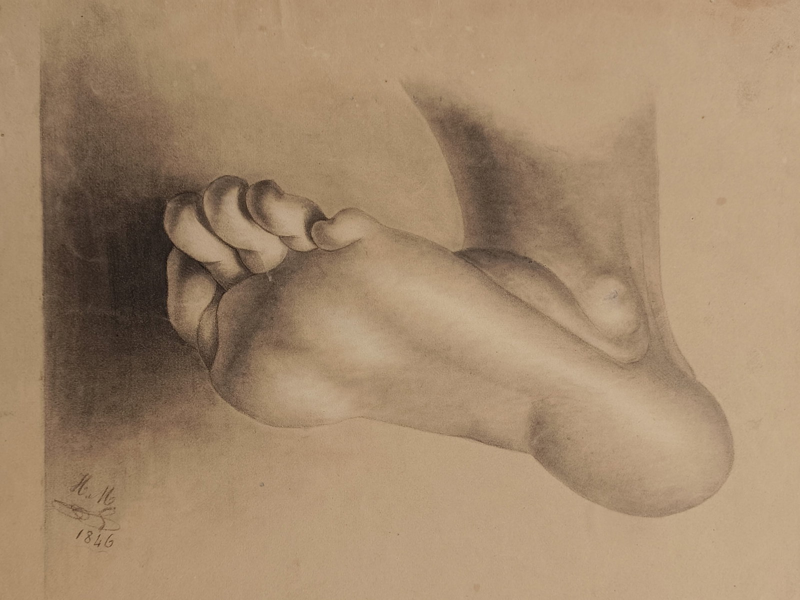 Heinrich Bohn (active 19th Century) – Anatomical Study of a Foot – Lithograph (1846) (1 of 2)
