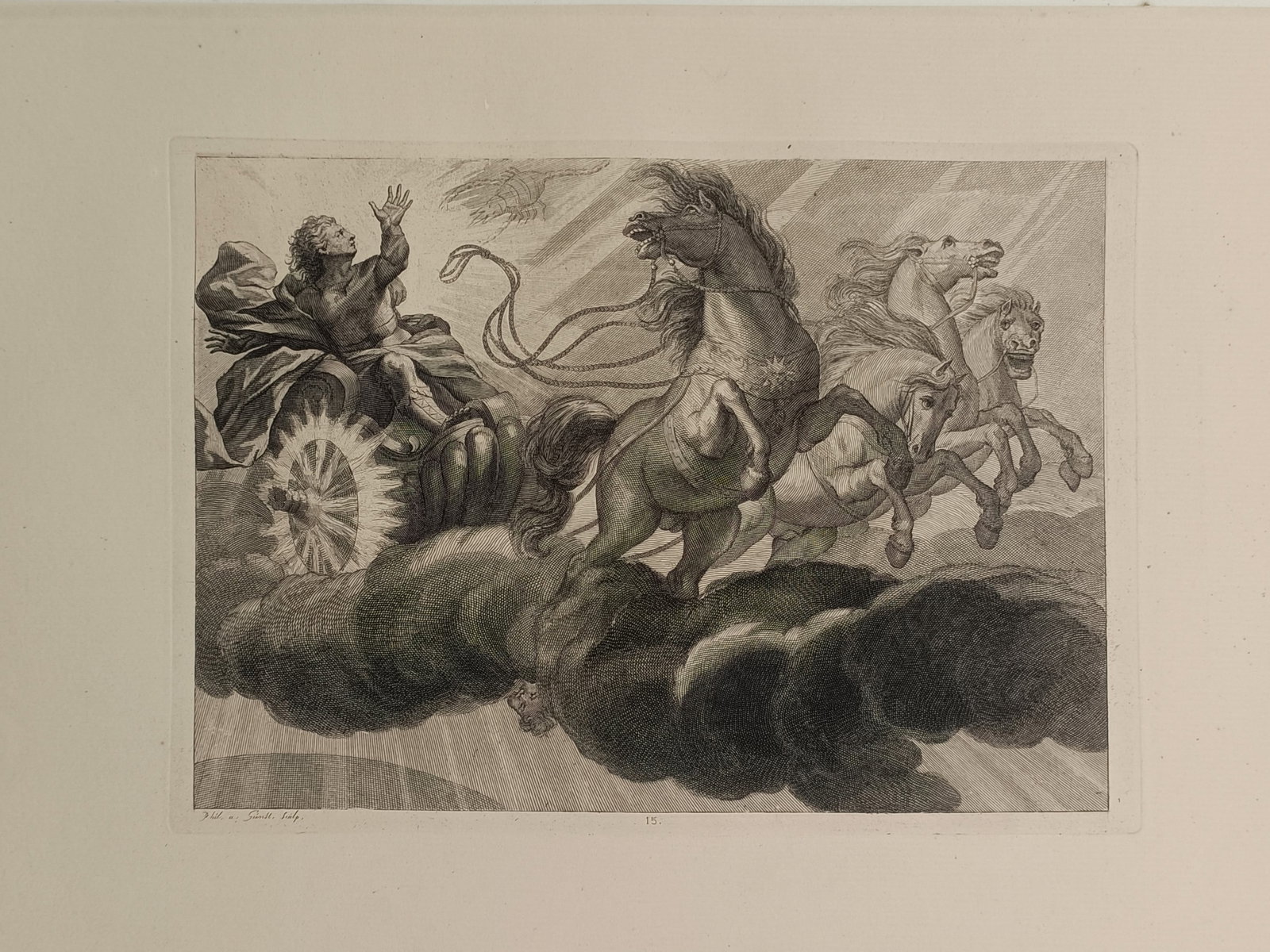 Philip van Gunst (1685–1732) – The Chariot of Apollo – Netherlands – Engraving (1714) (1 of 2)