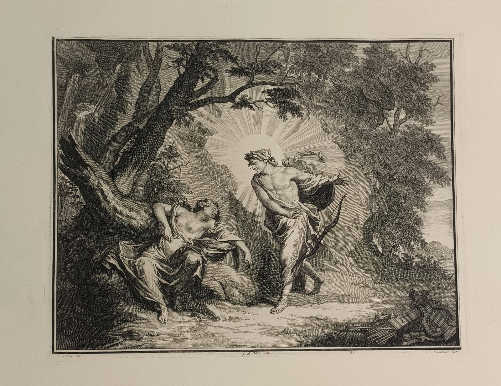 Philip van Gunst (1685–1732) – Apollo and Daphne – Netherlands – Engraving (1714) (1 of 2)