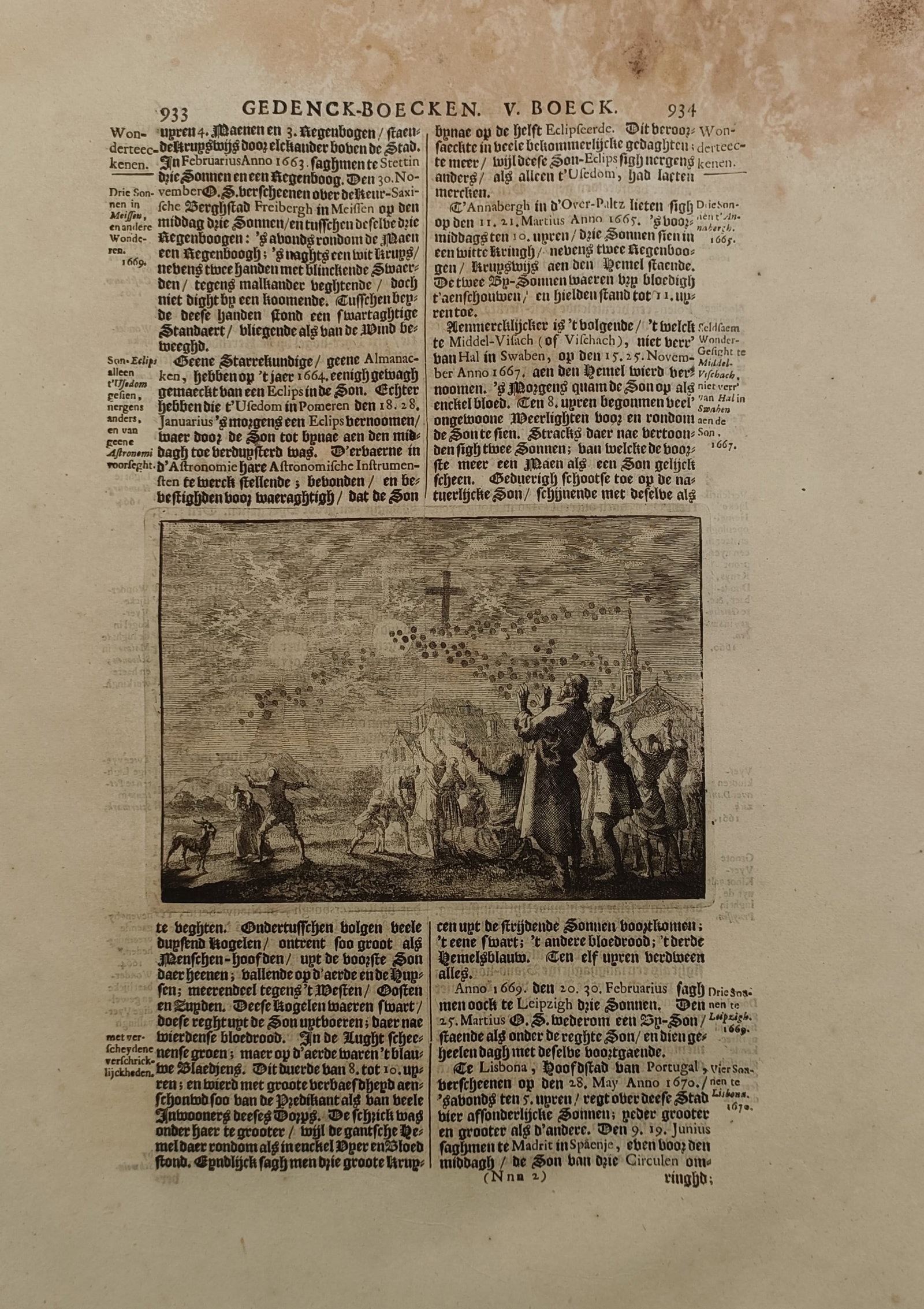 Johann Ludwig Gottfried – Apparition of a Cross and Signs in the Sky – Germany – Etching (1 of 2)
