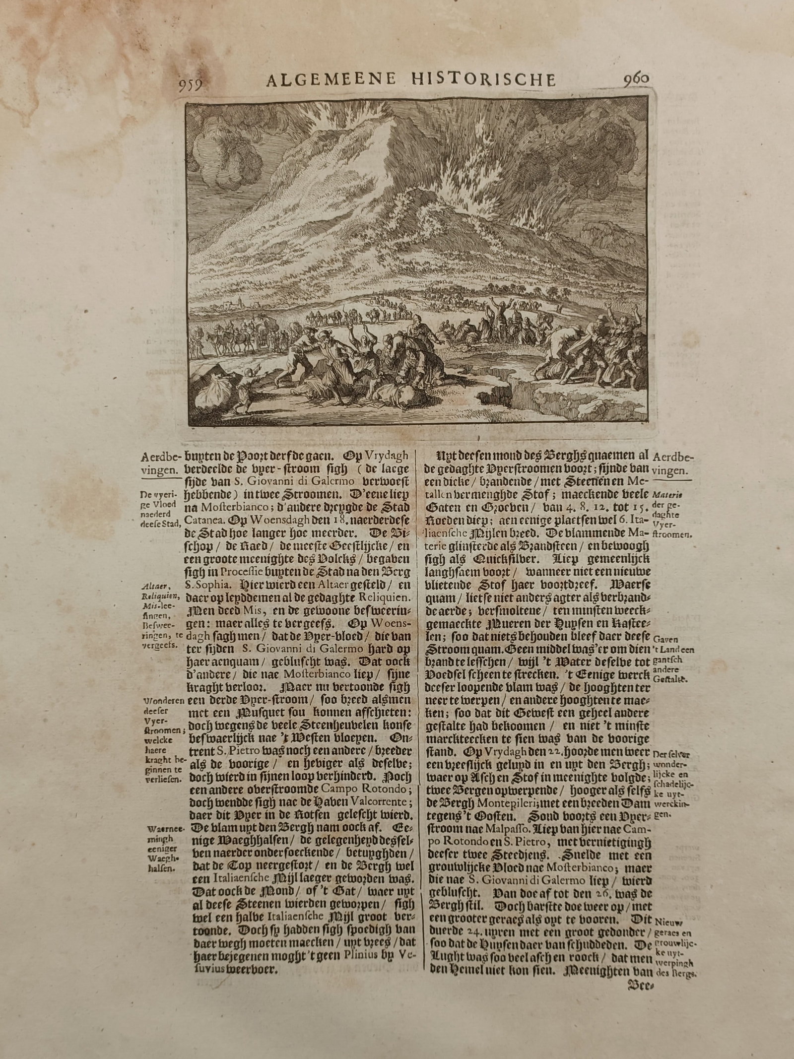 Johann Ludwig Gottfried (1584–1633) – Volcanic Eruption of Mount Etna – Etching (1702) (1 of 2)